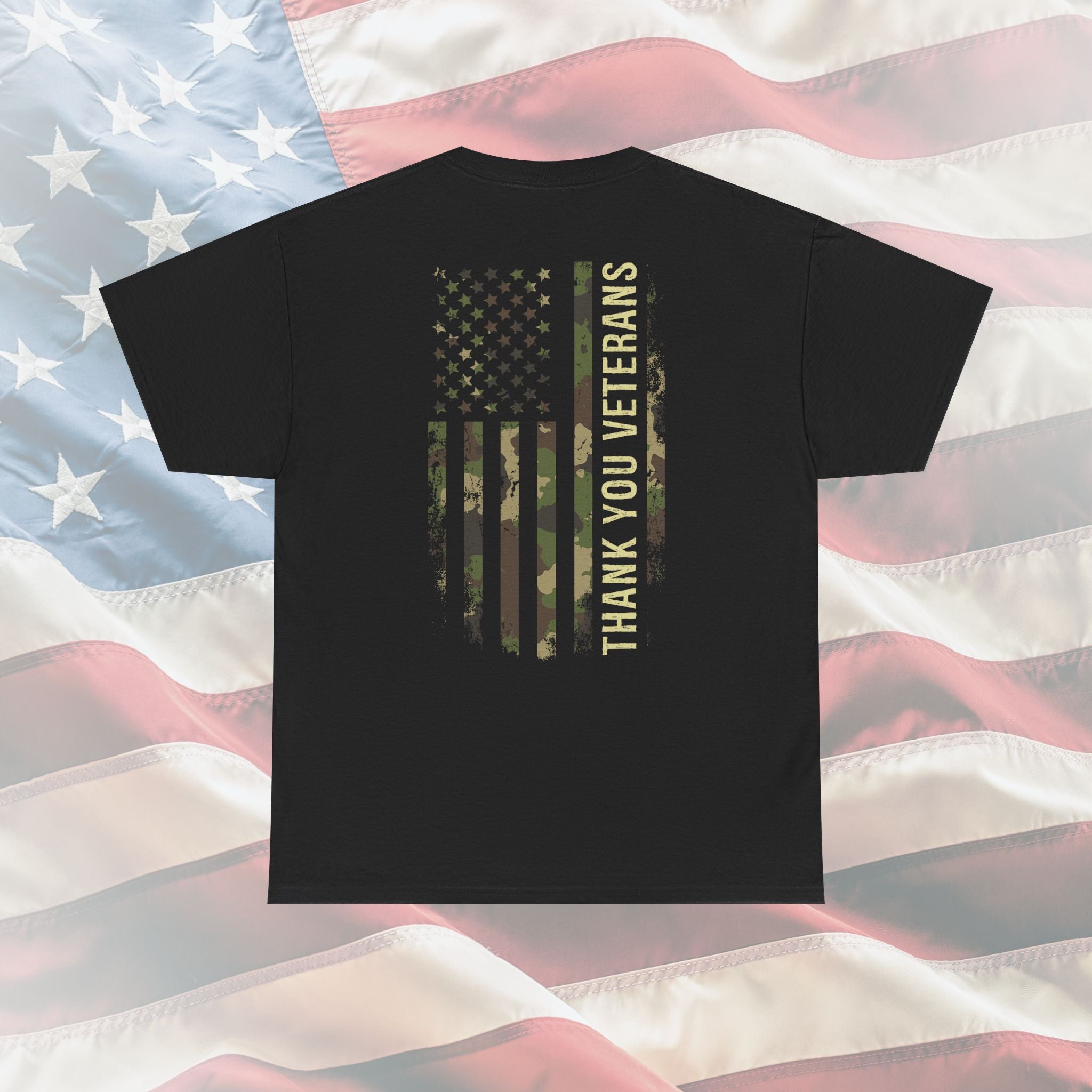 Thank You Veterans Camo Flag T-Shirt