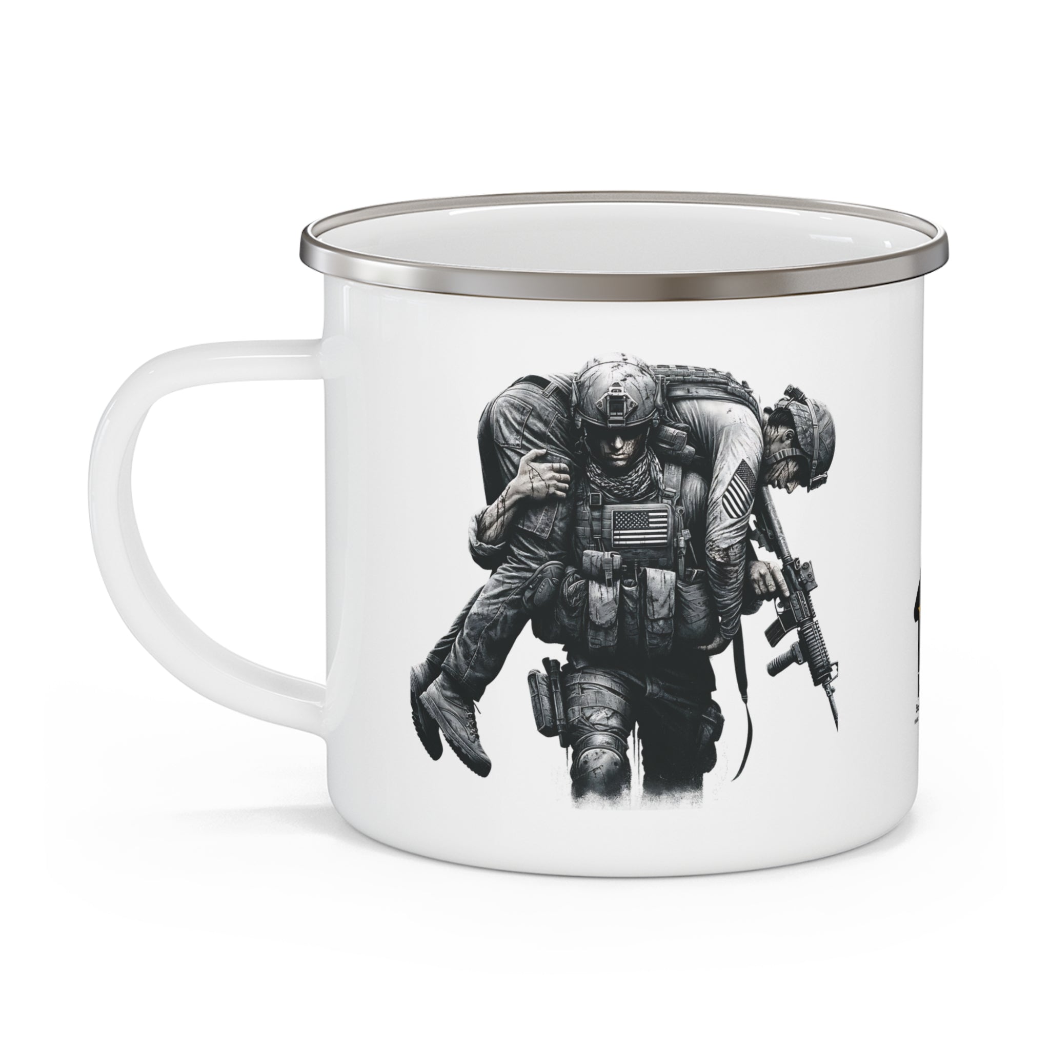 Band of Brothers Coffee Cup – Military Brotherhood Tribute Enamel Mug