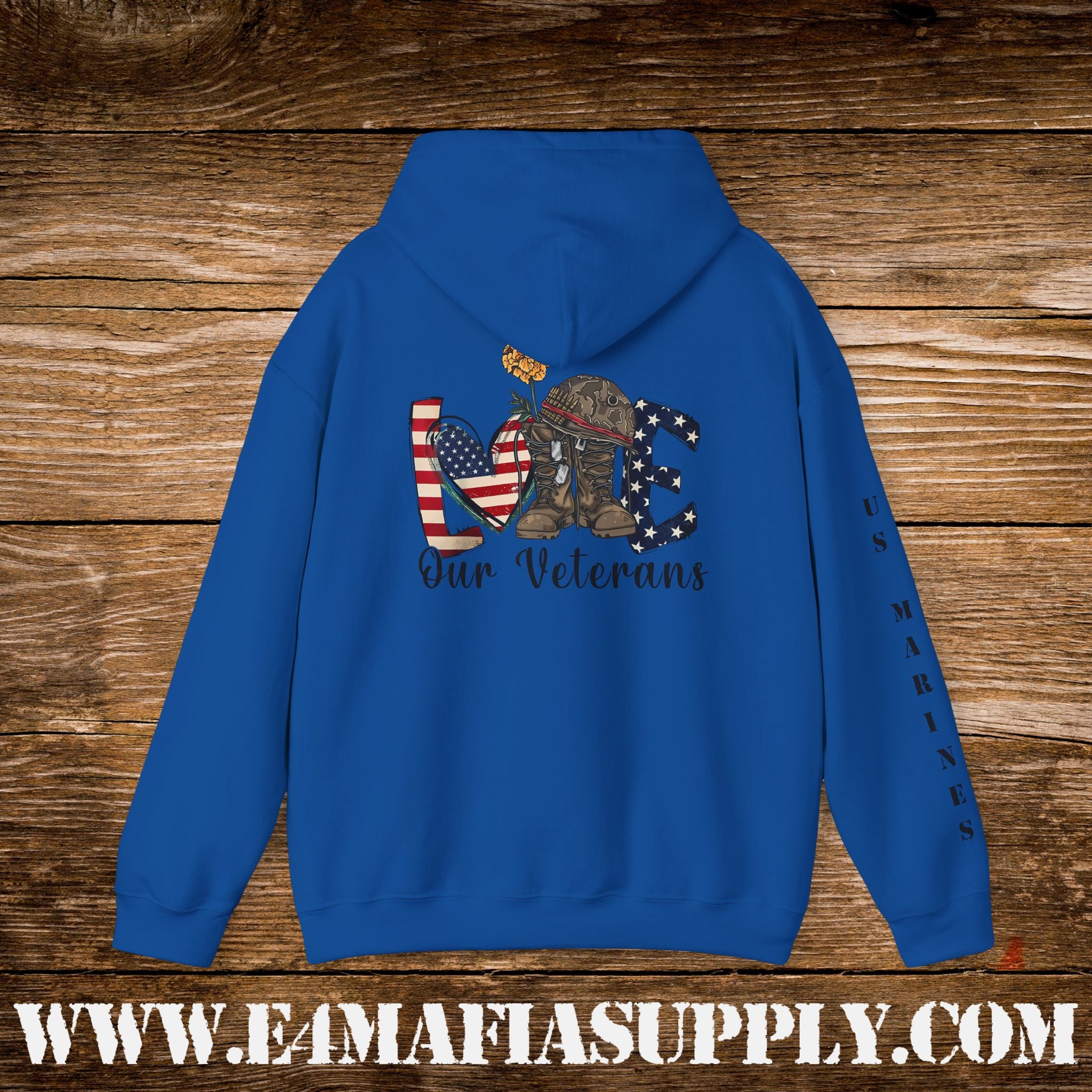 Love Our Veterans US Marines Memorial Hoodie