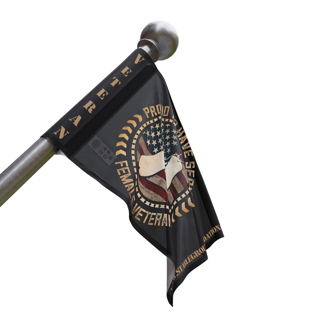 Proud to Have Served — Tan Female Veteran Flag with American Pride