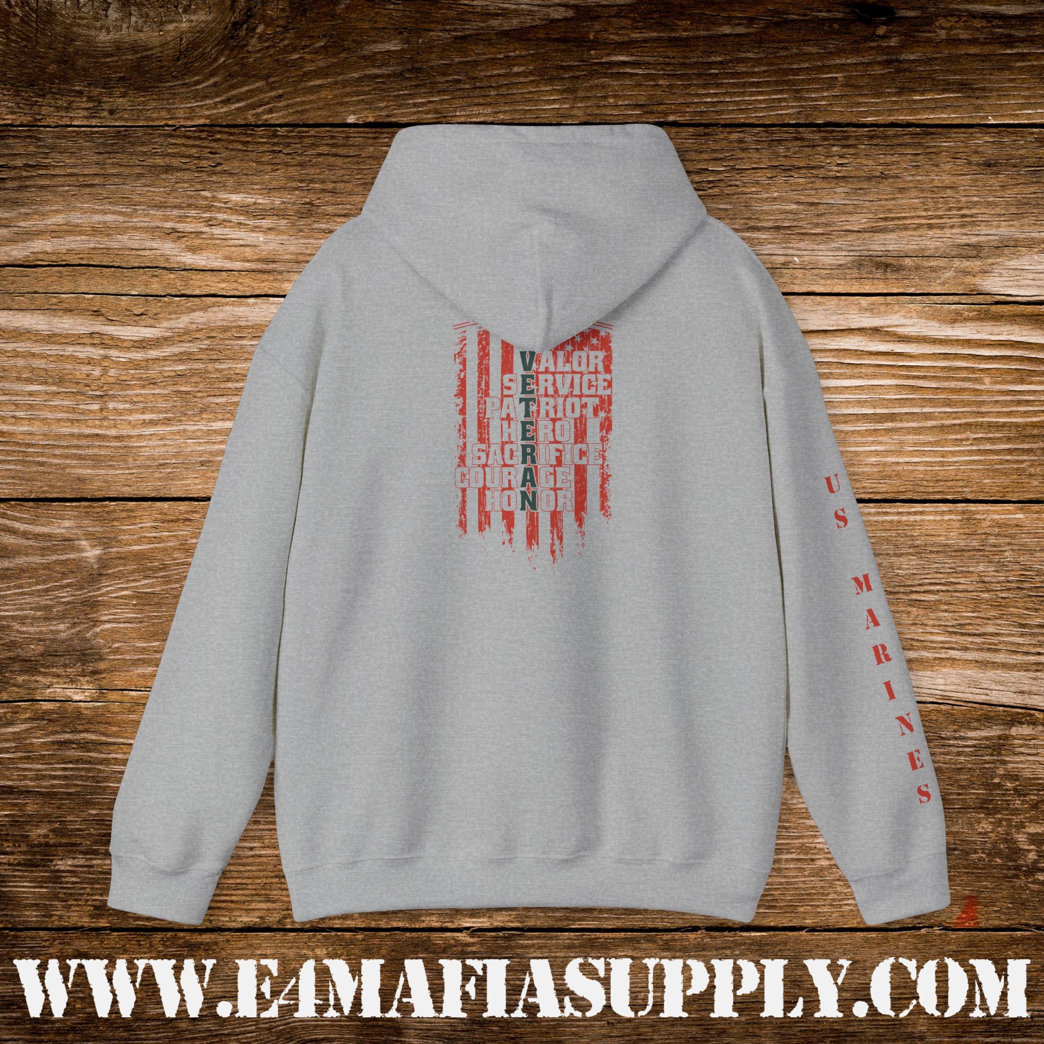 Valour, Service, Patriot, Hero – US Marines Hoodie