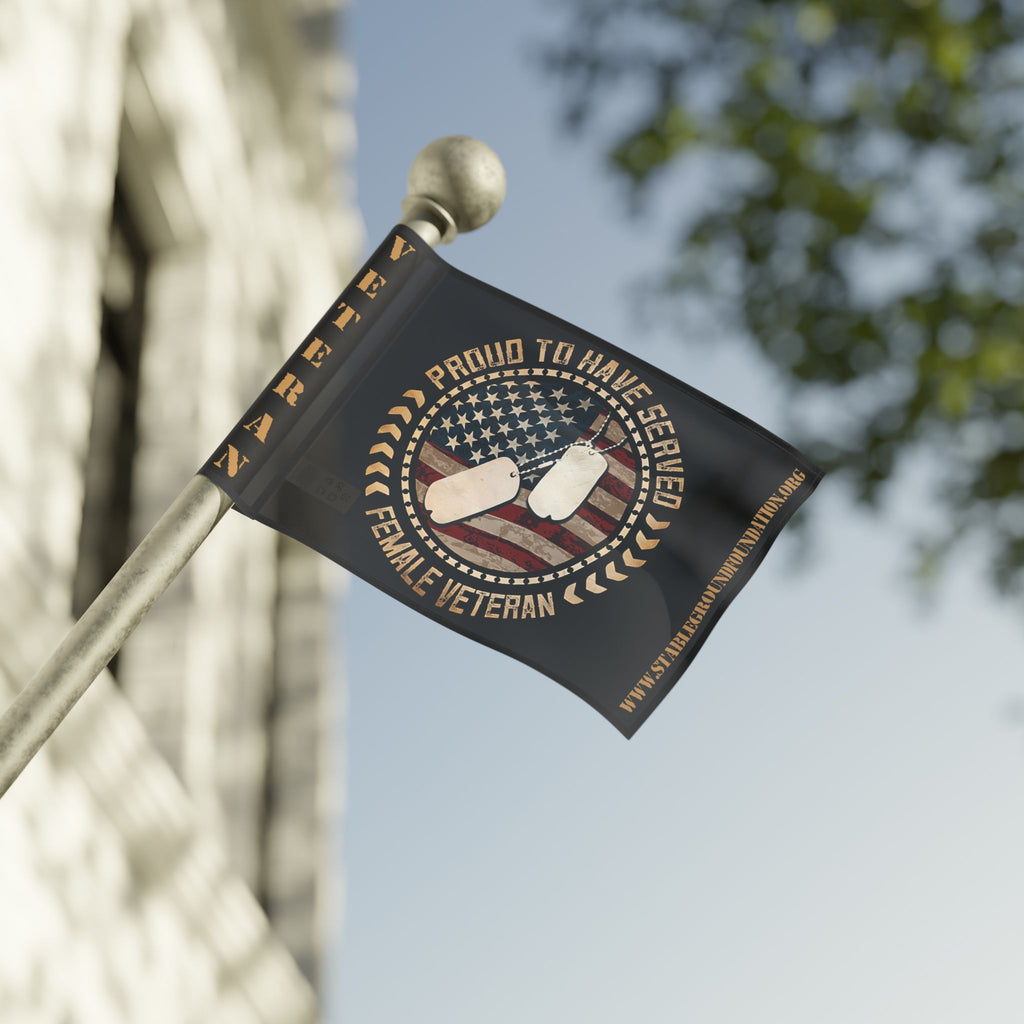 Proud to Have Served — Female Veteran Flag Honoring Courage and Commitment