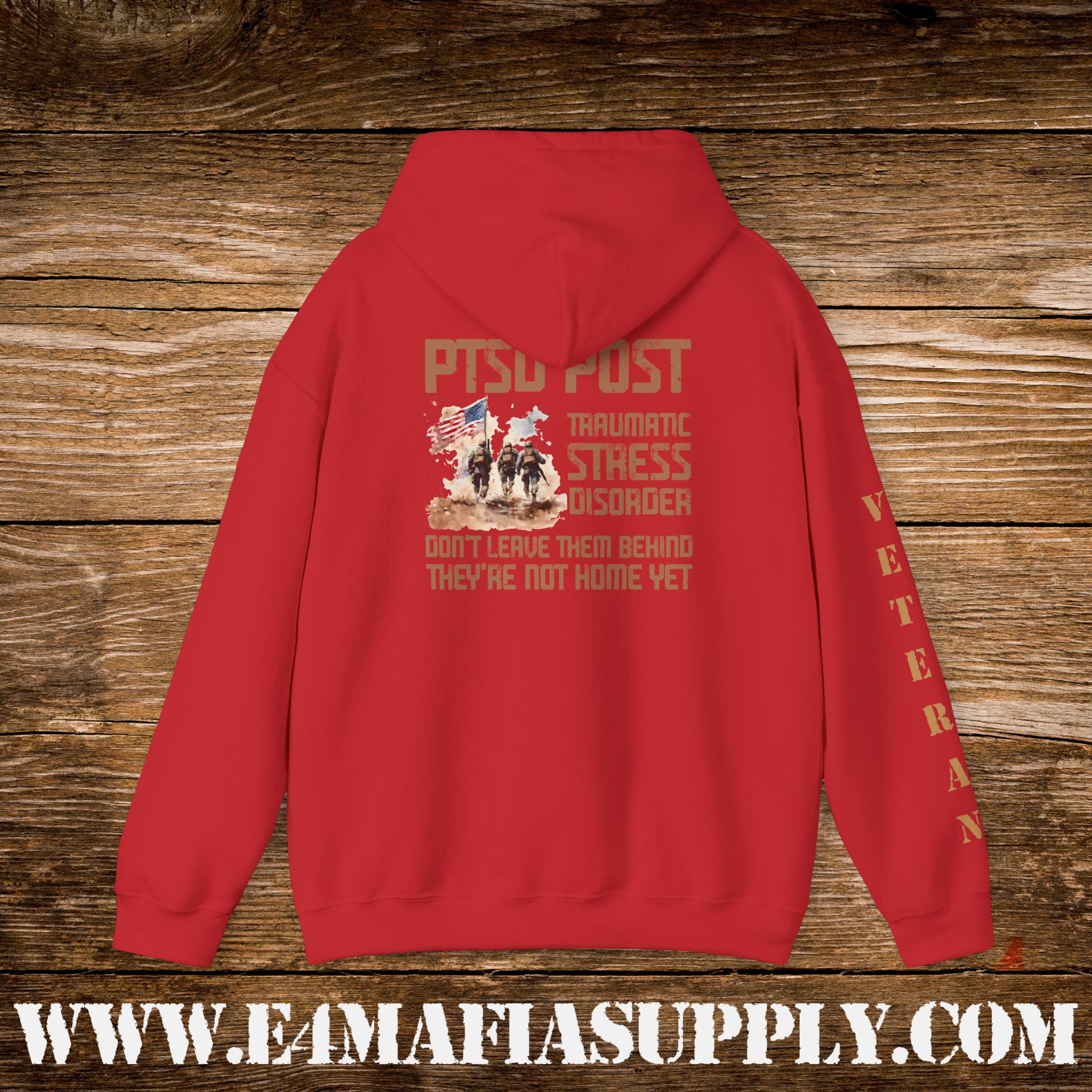 “PTSD – Don’t Leave Them Behind” Patriotic Veteran Awareness Hoodie