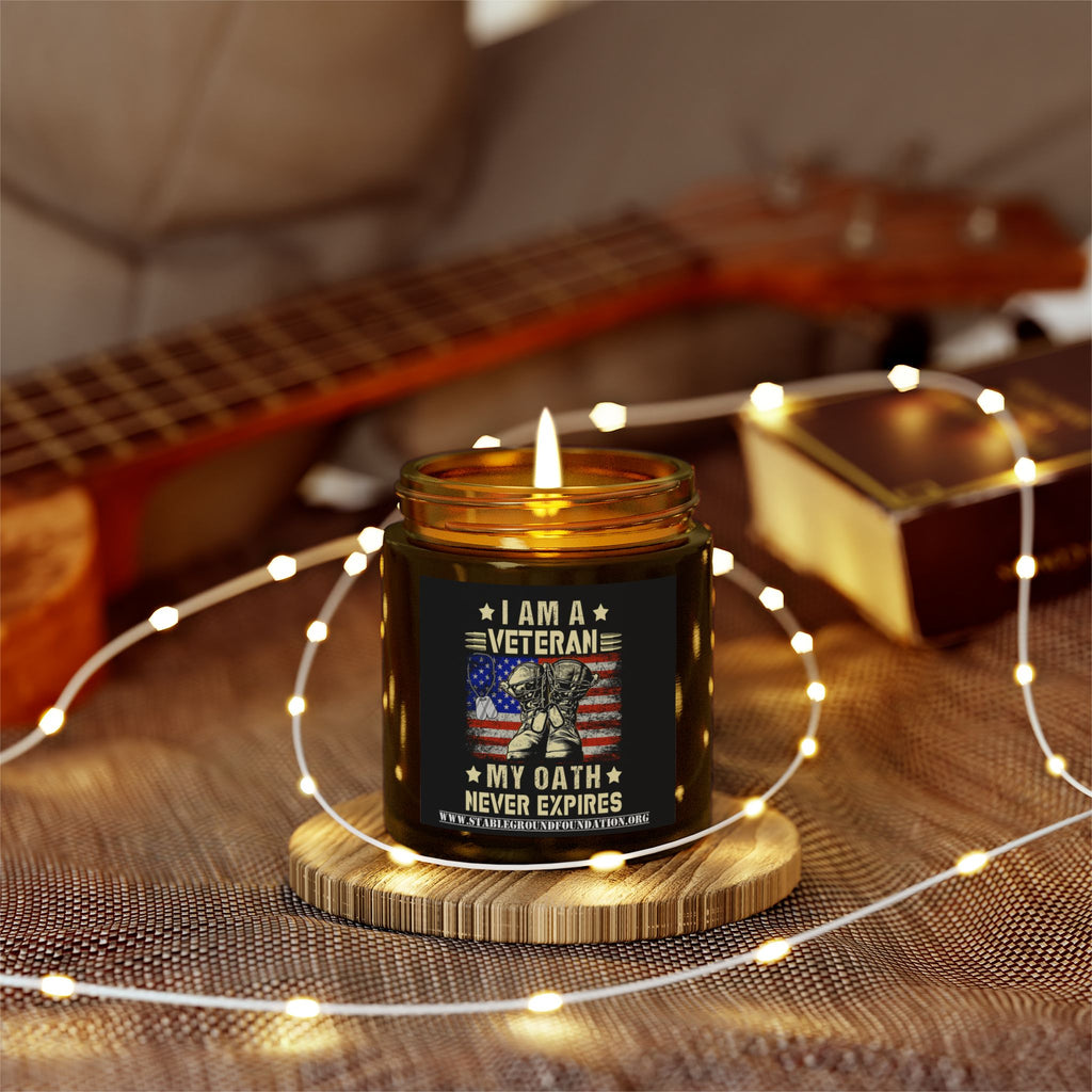 I Am a Veteran – My Oath Never Expires Candle | Patriotic Veteran Gift That Honors Lifelong Service