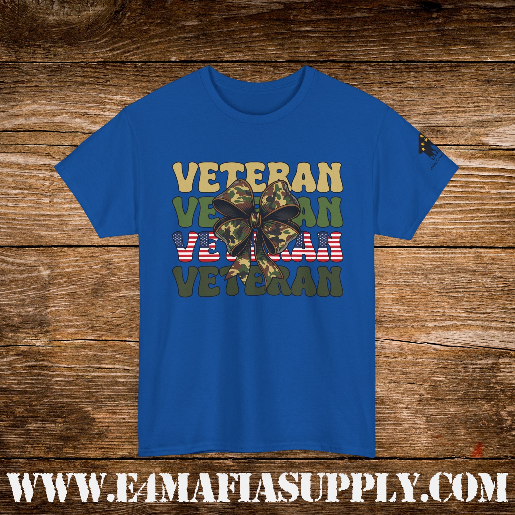“Veteran” – American Flag Camo Butterfly T-Shirt