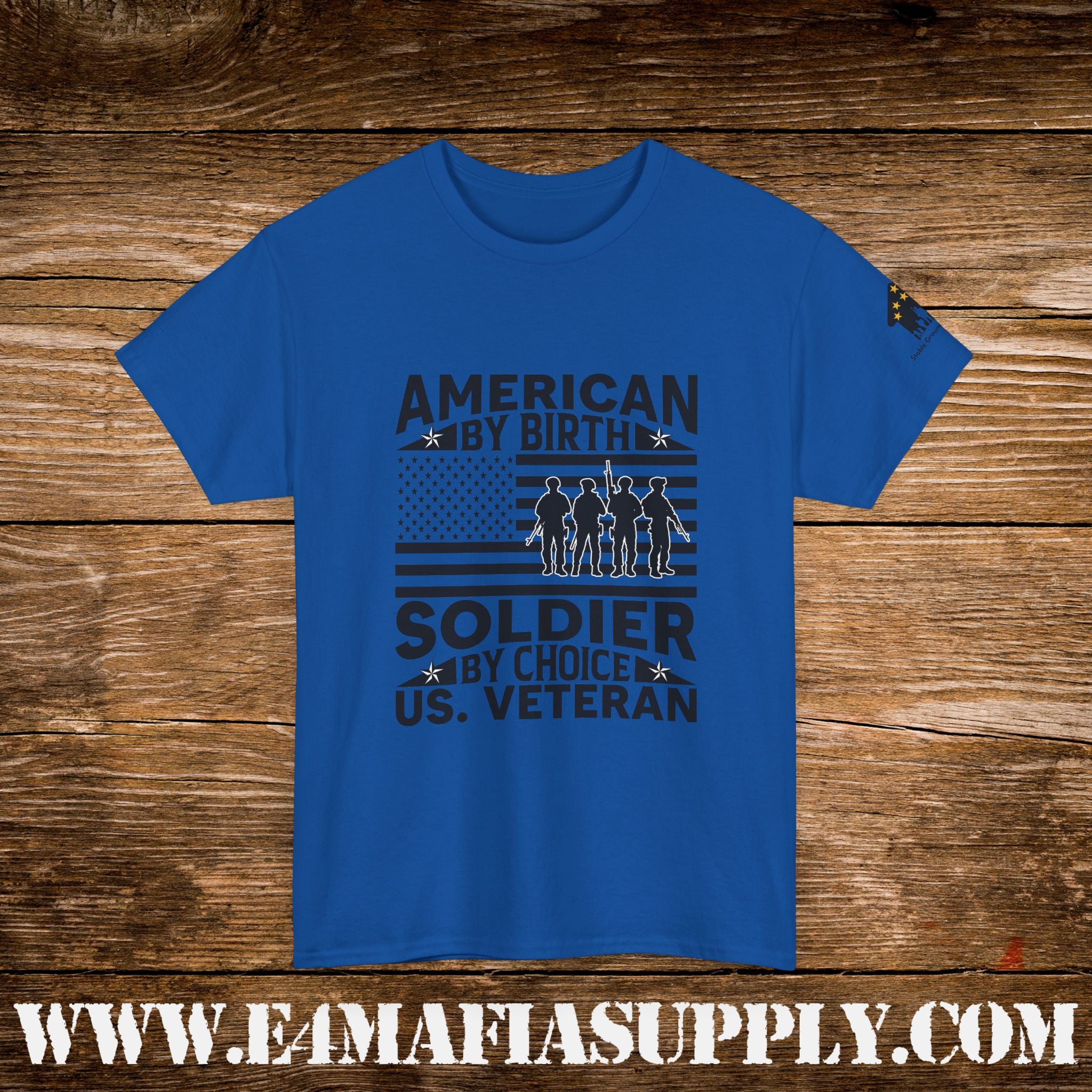 “American by Birth, Soldier by Choice” – U.S. Veteran Patriotic T-Shirt
