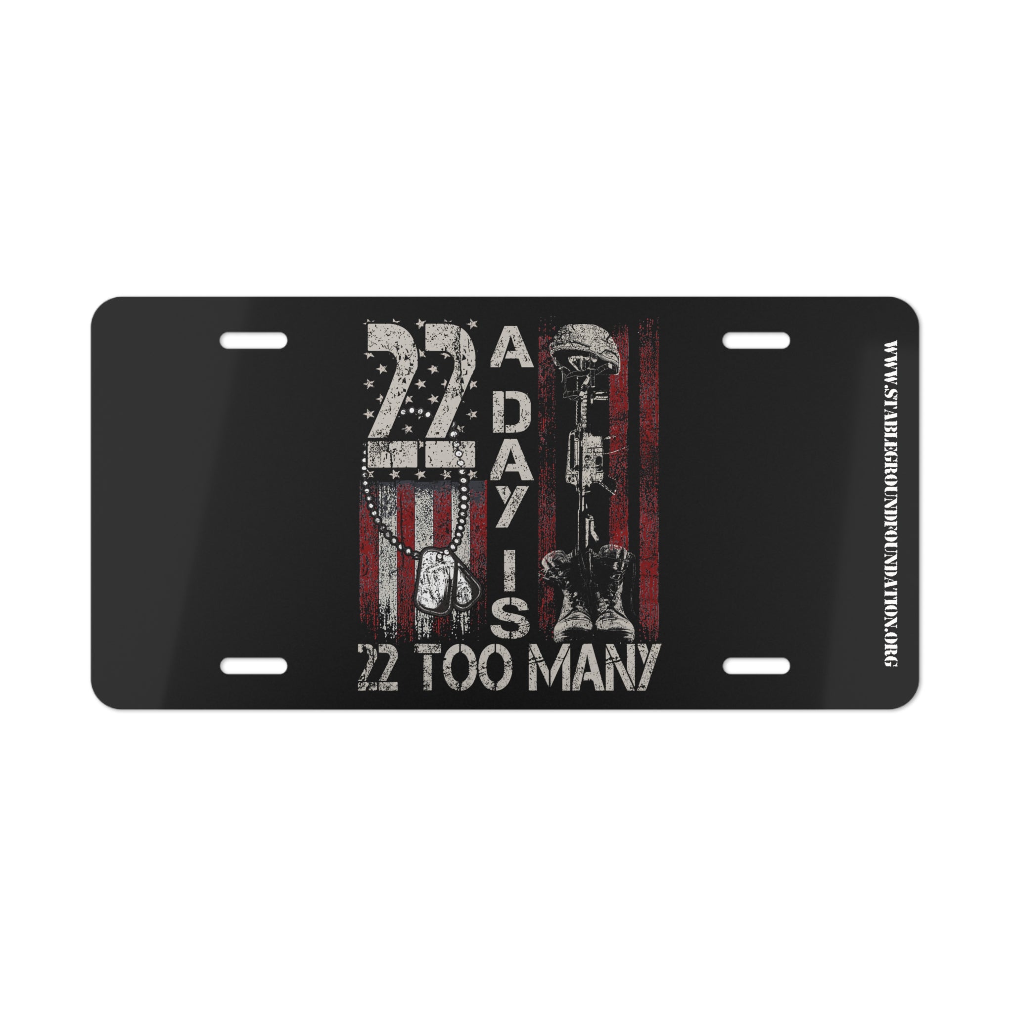 22 A Day Veteran Suicide Awareness License Plate – 22 Too Many Tribute