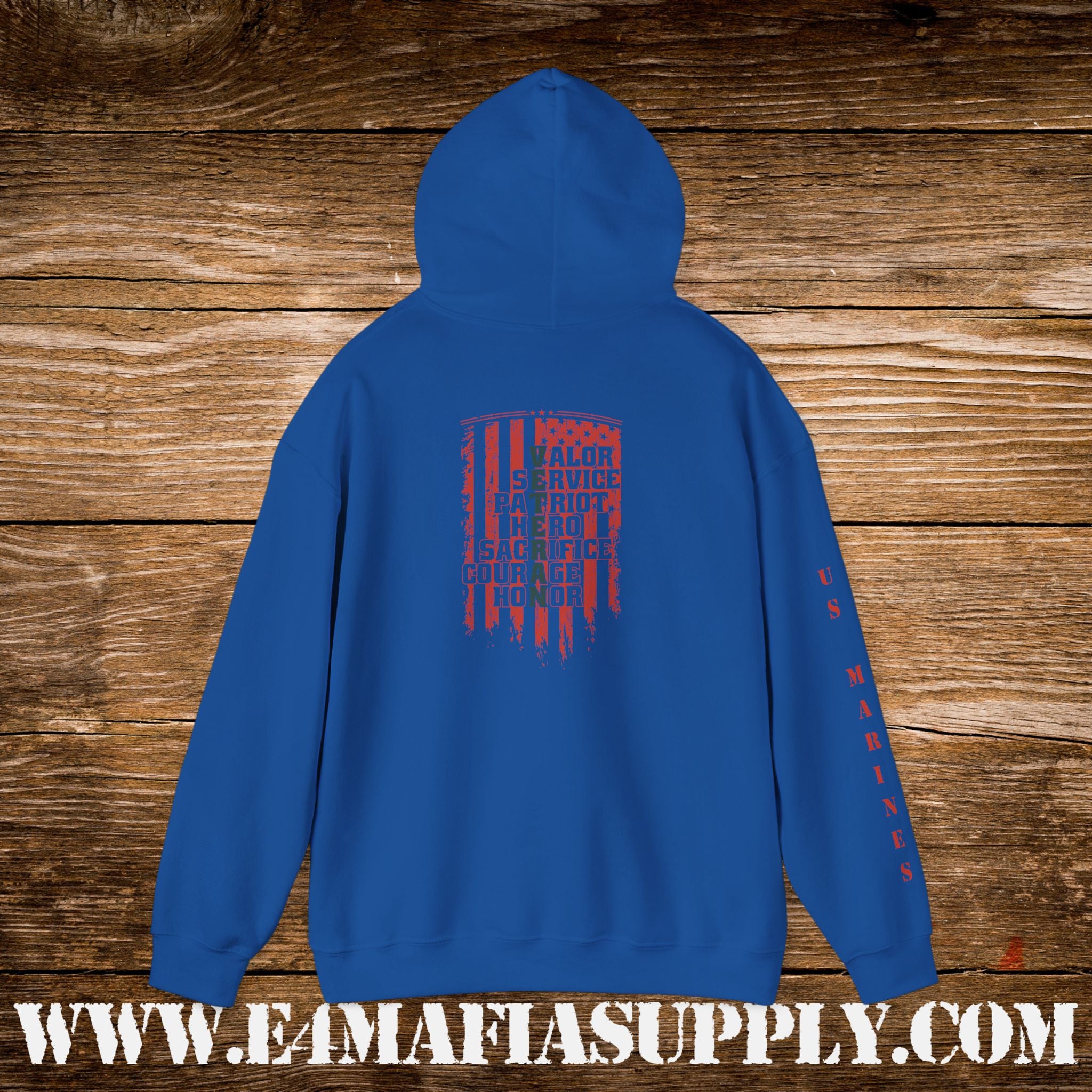 Valour, Service, Patriot, Hero – US Marines Hoodie