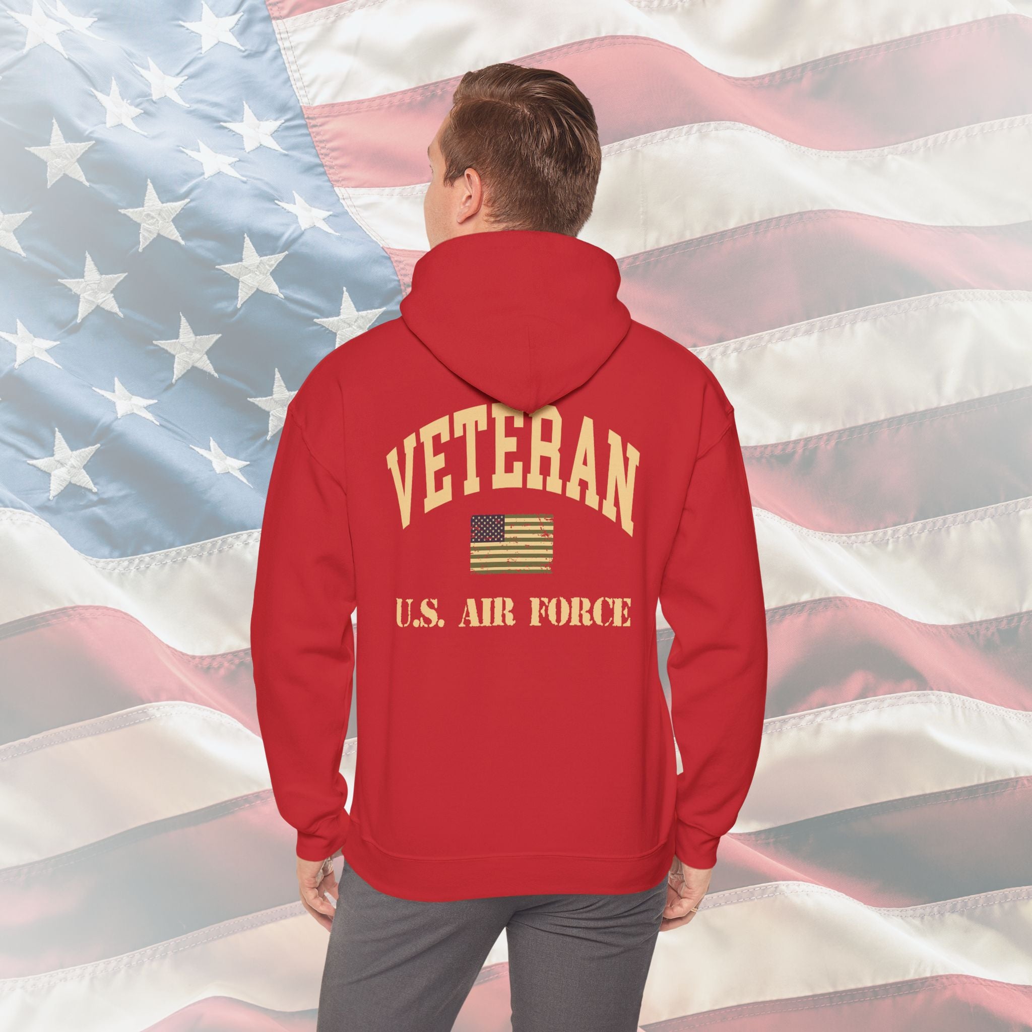 “U.S. Air Force Veteran Flag” Military Pride Hoodie