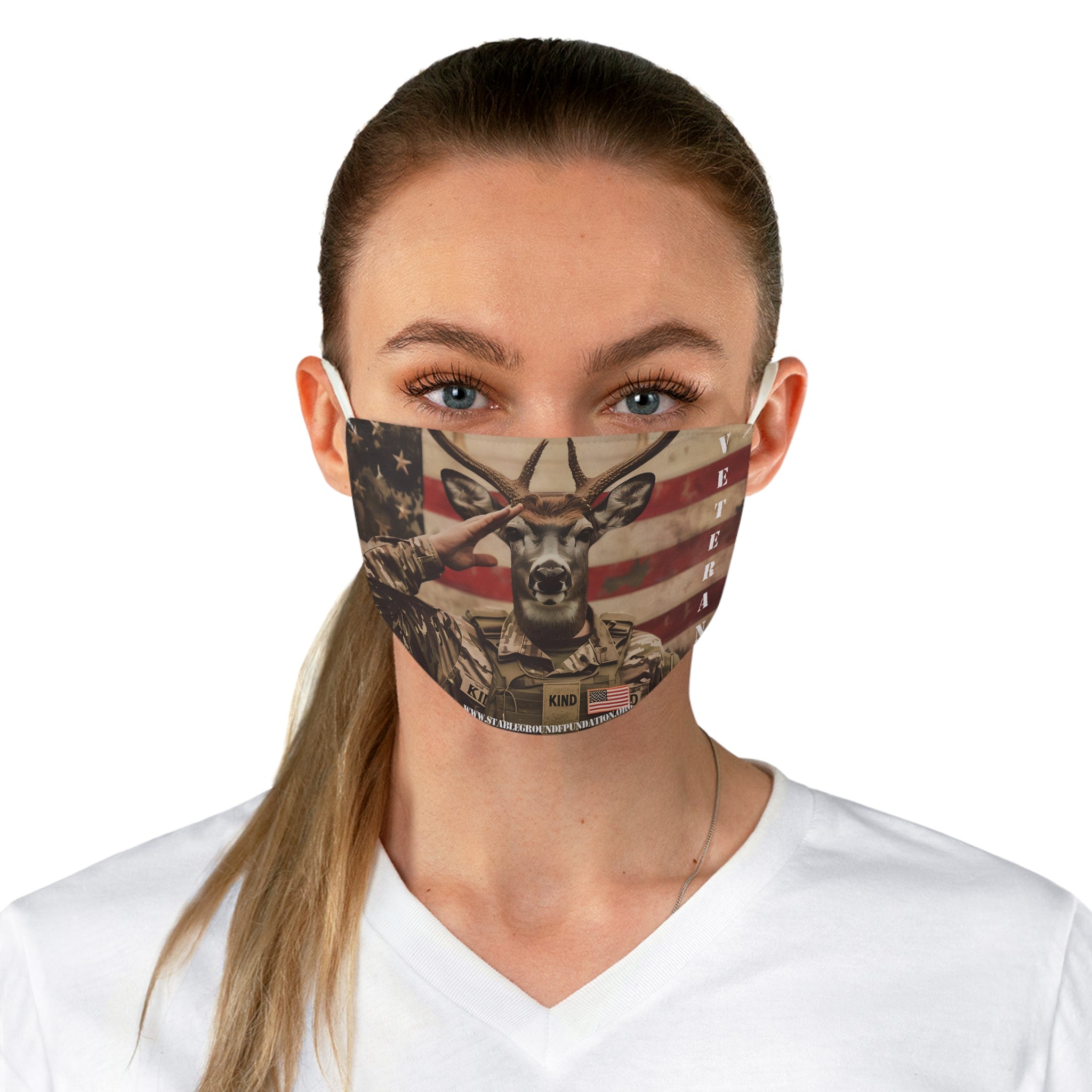 Deerly Devoted Veteran – Funny Patriotic Face Mask