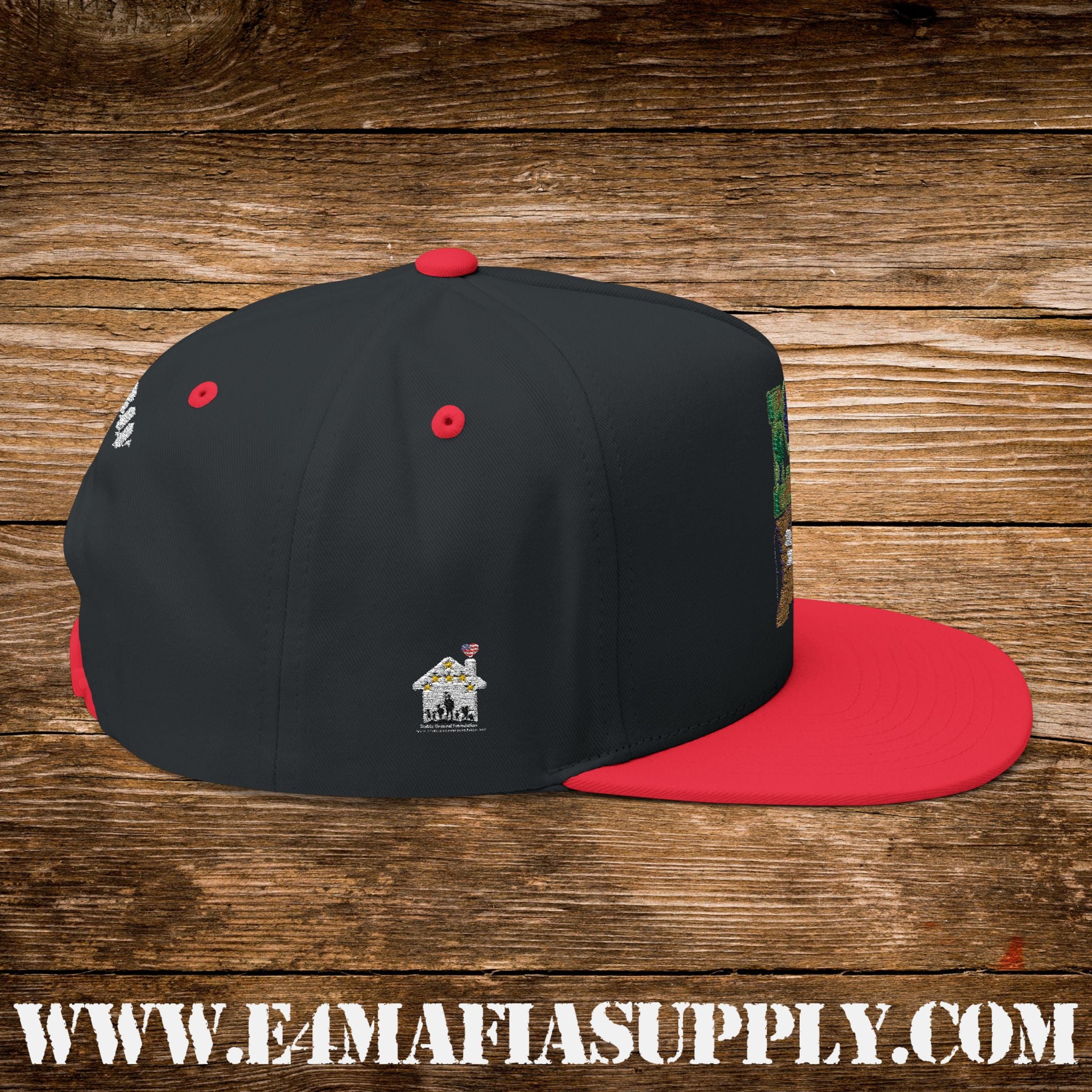 Patriotic “Love” Flat Bill Cap with American Flag Heart and Combat Boots