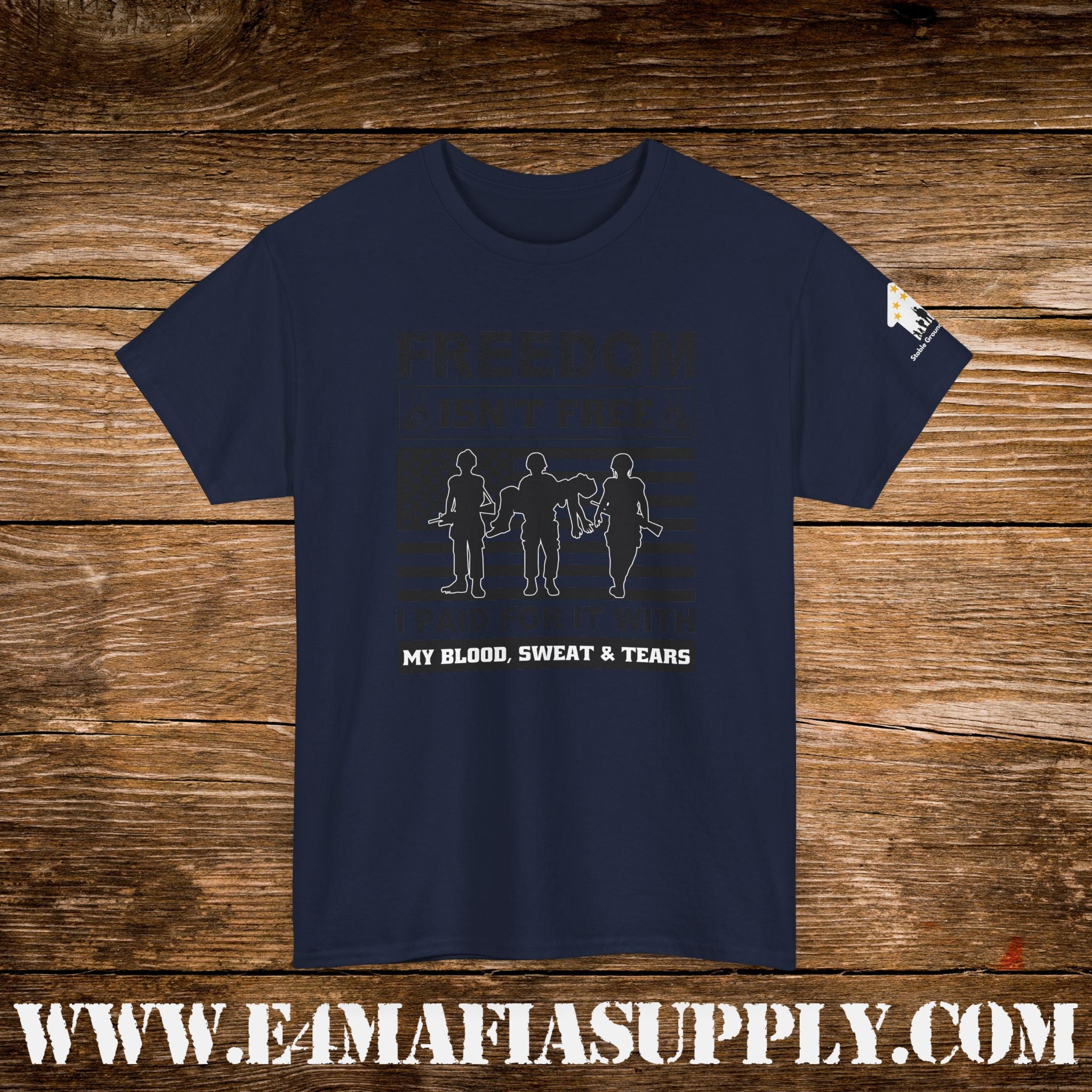 “Freedom Isn’t Free – I Paid for It with My Blood, Sweat & Tears” – Patriotic U.S. Veteran T-Shirt