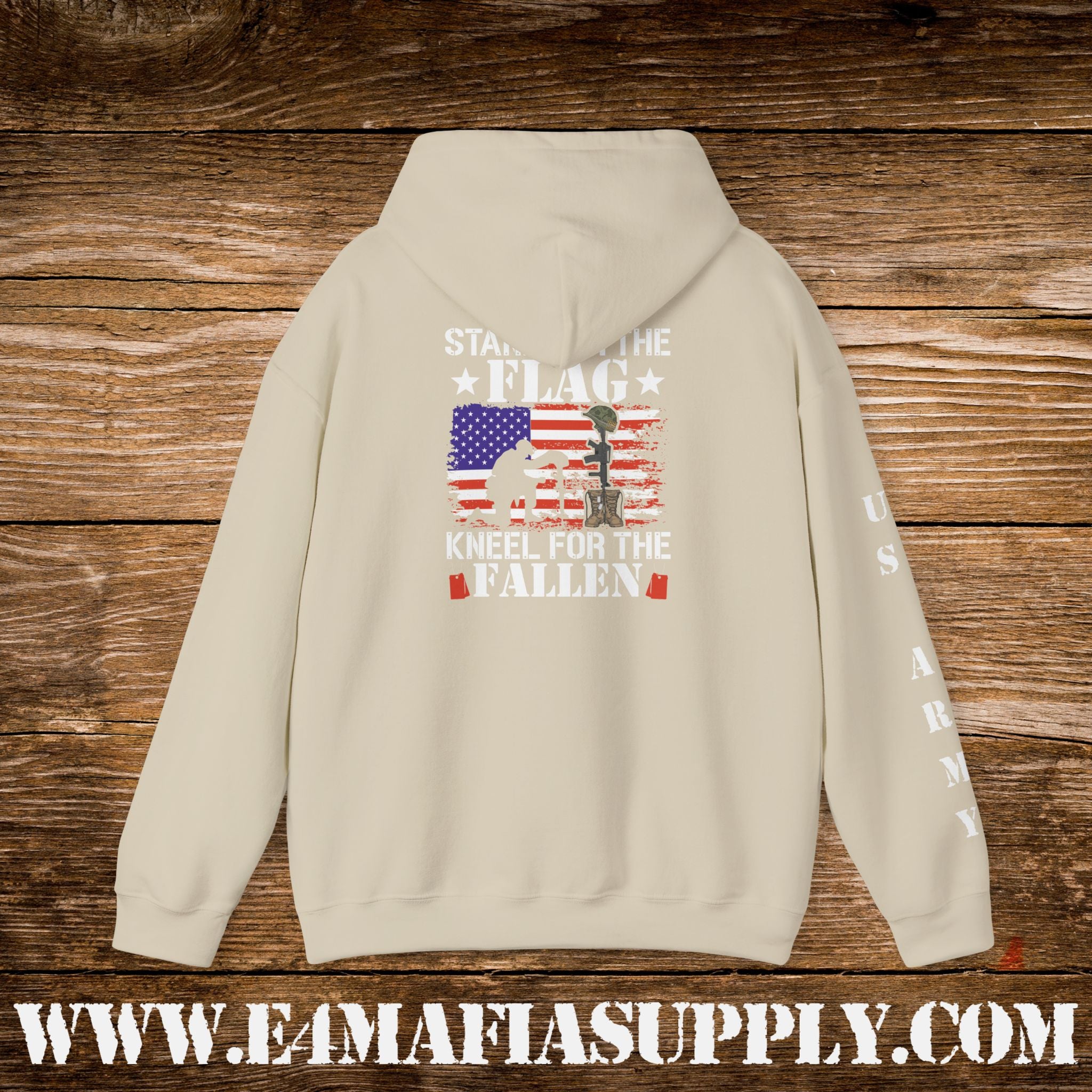 Stand for the Flag, Kneel for the Fallen – US Army Hoodie