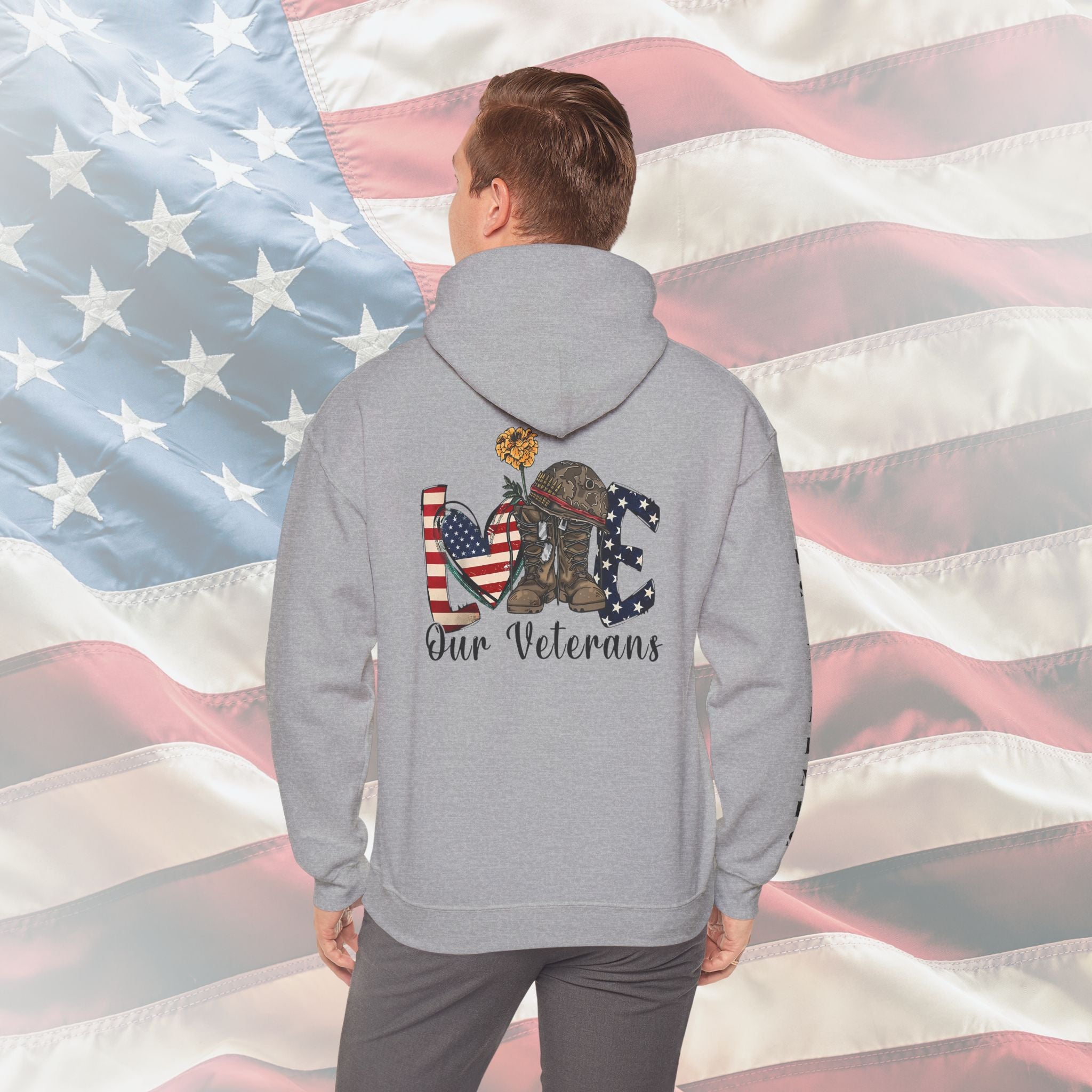 Love Our Veterans US Marines Memorial Hoodie