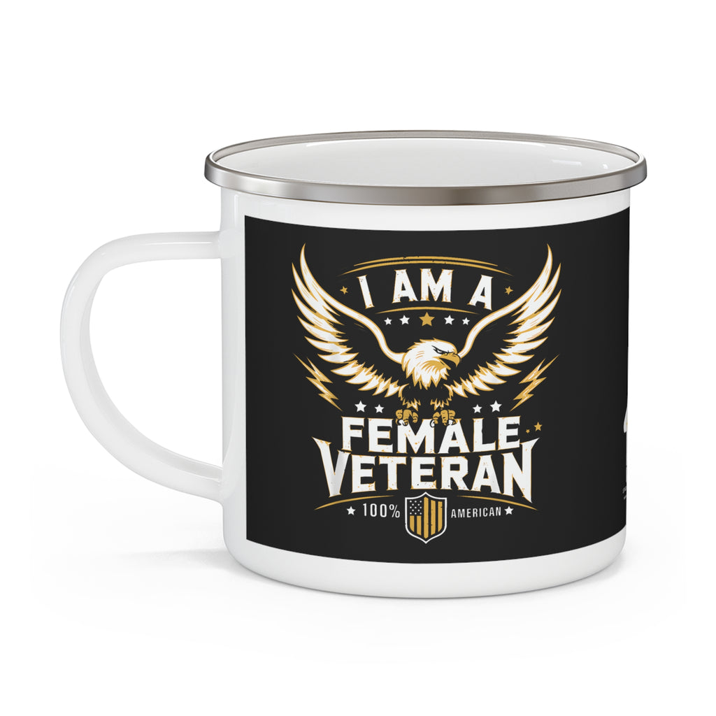 I Am a Female Veteran Mug | Bold Eagle Emblem Patriotic Coffee Cup