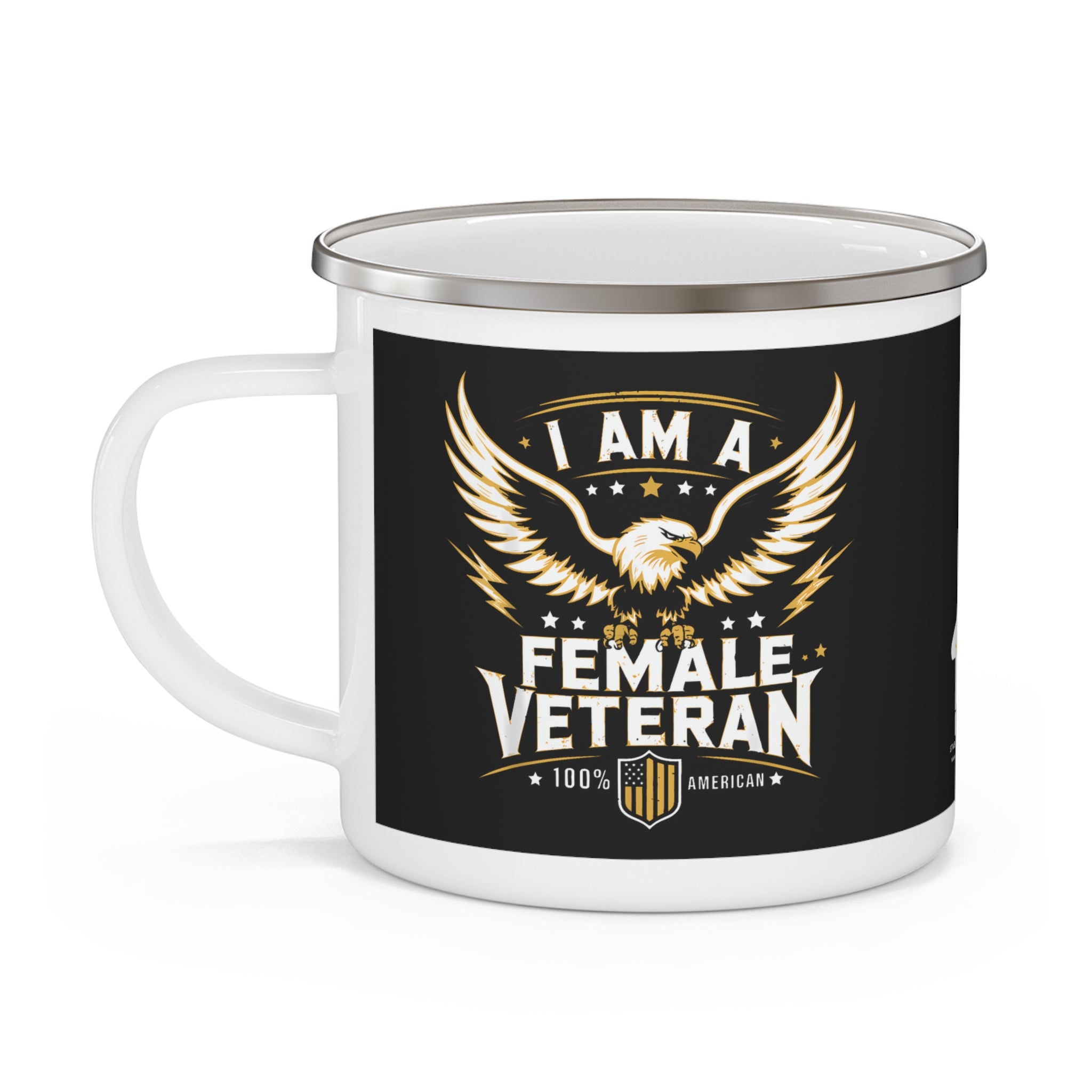 I Am a Female Veteran Mug | Bold Eagle Emblem Patriotic Coffee Cup