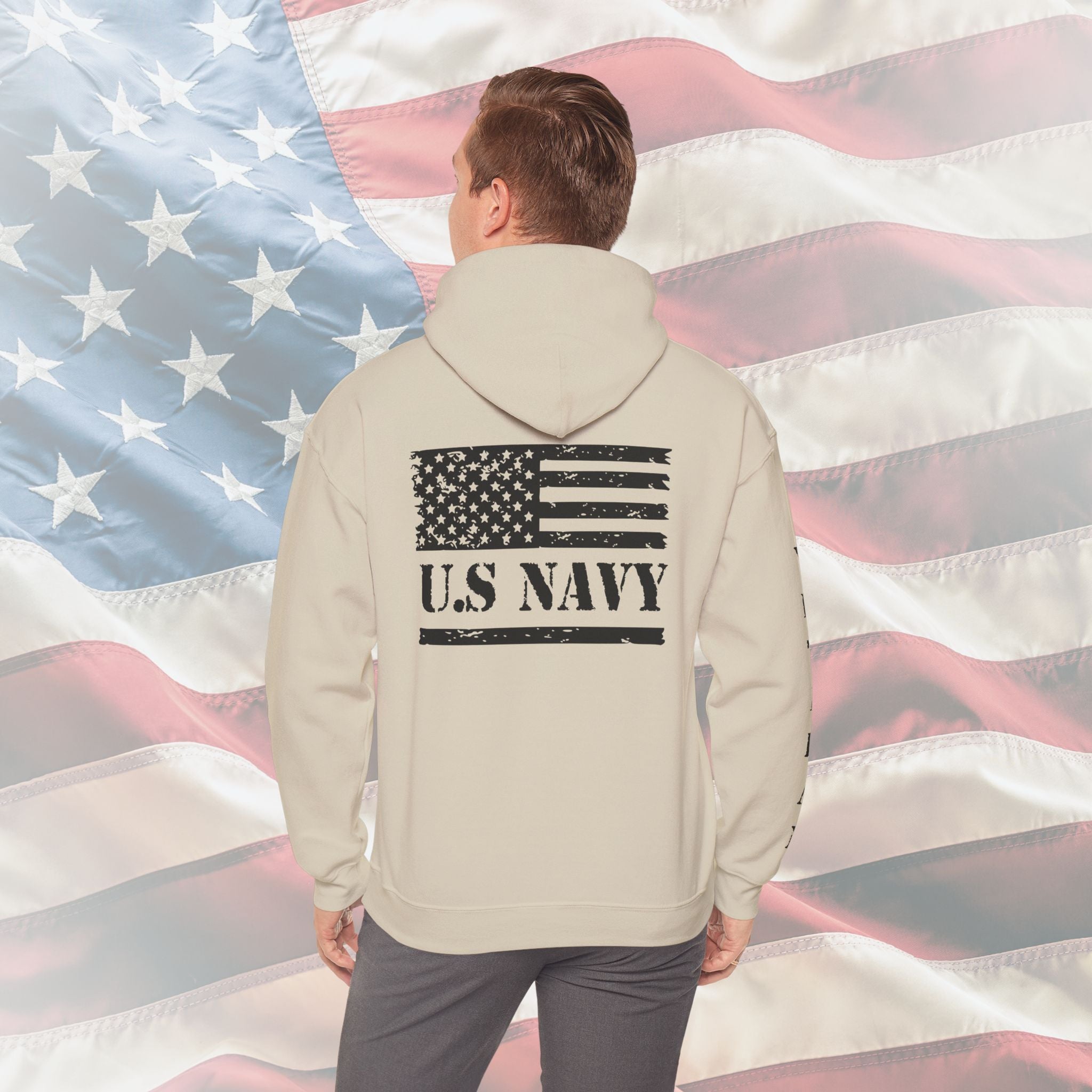 “Navy Veteran Flag” Military Pride Hoodie