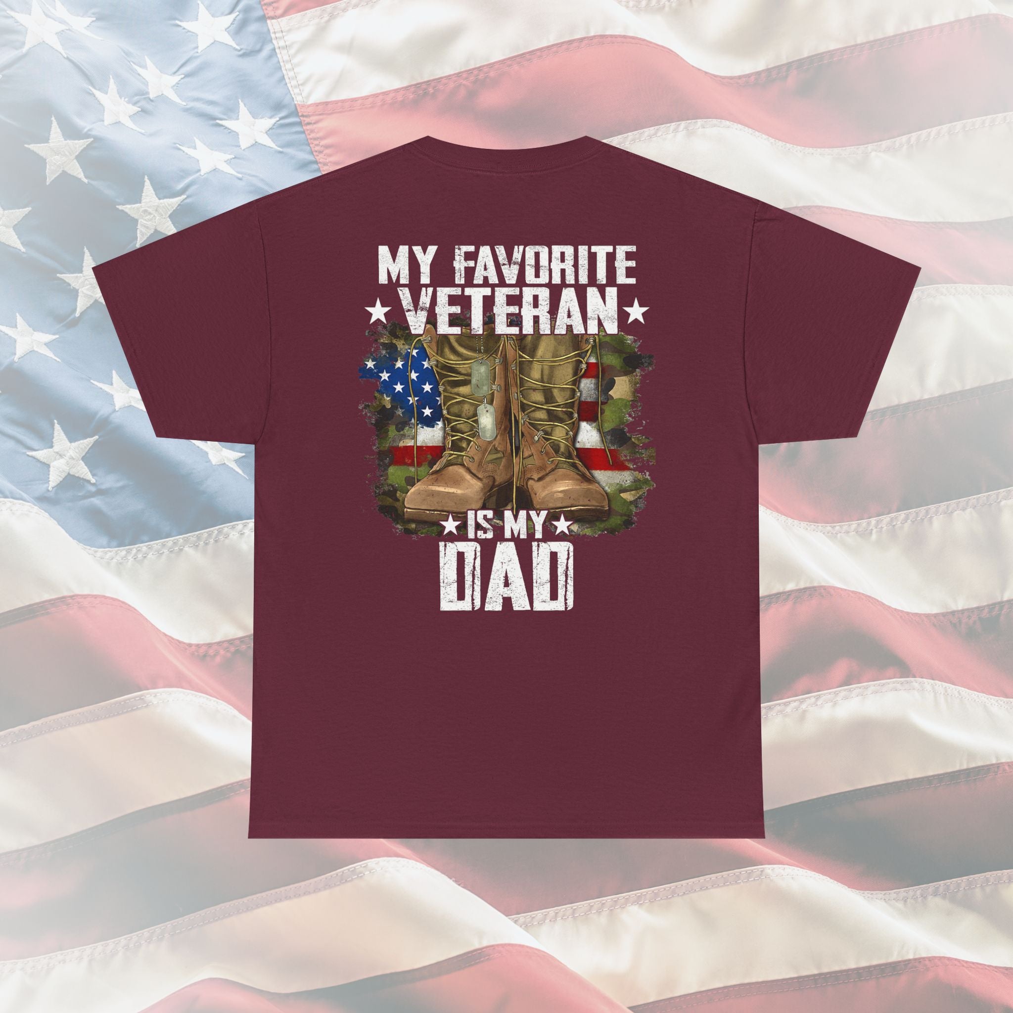 My Favorite Veteran Is My Dad: The Bold Military Boots Tee for Proud Sons and Daughters