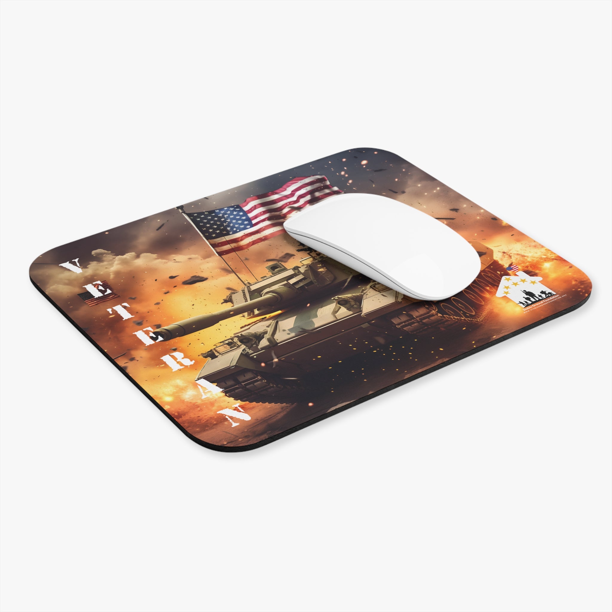 Battle-Ready Pride – American Veteran Tank Mouse Pad