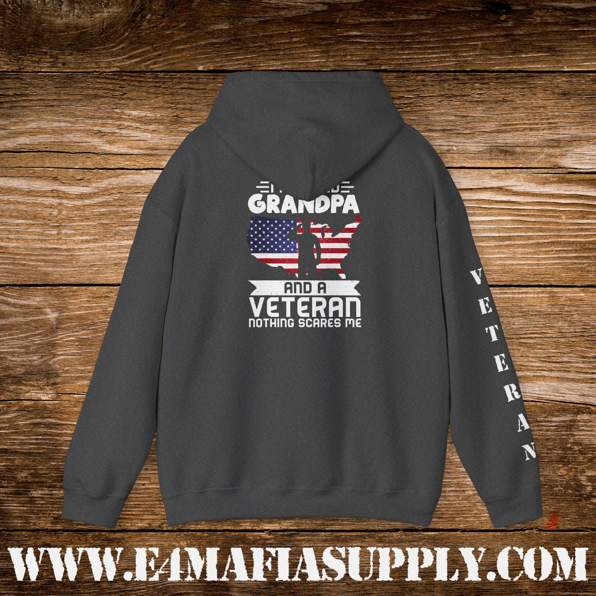 Grandpa and a Veteran Nothing Scares Me Hoodie
