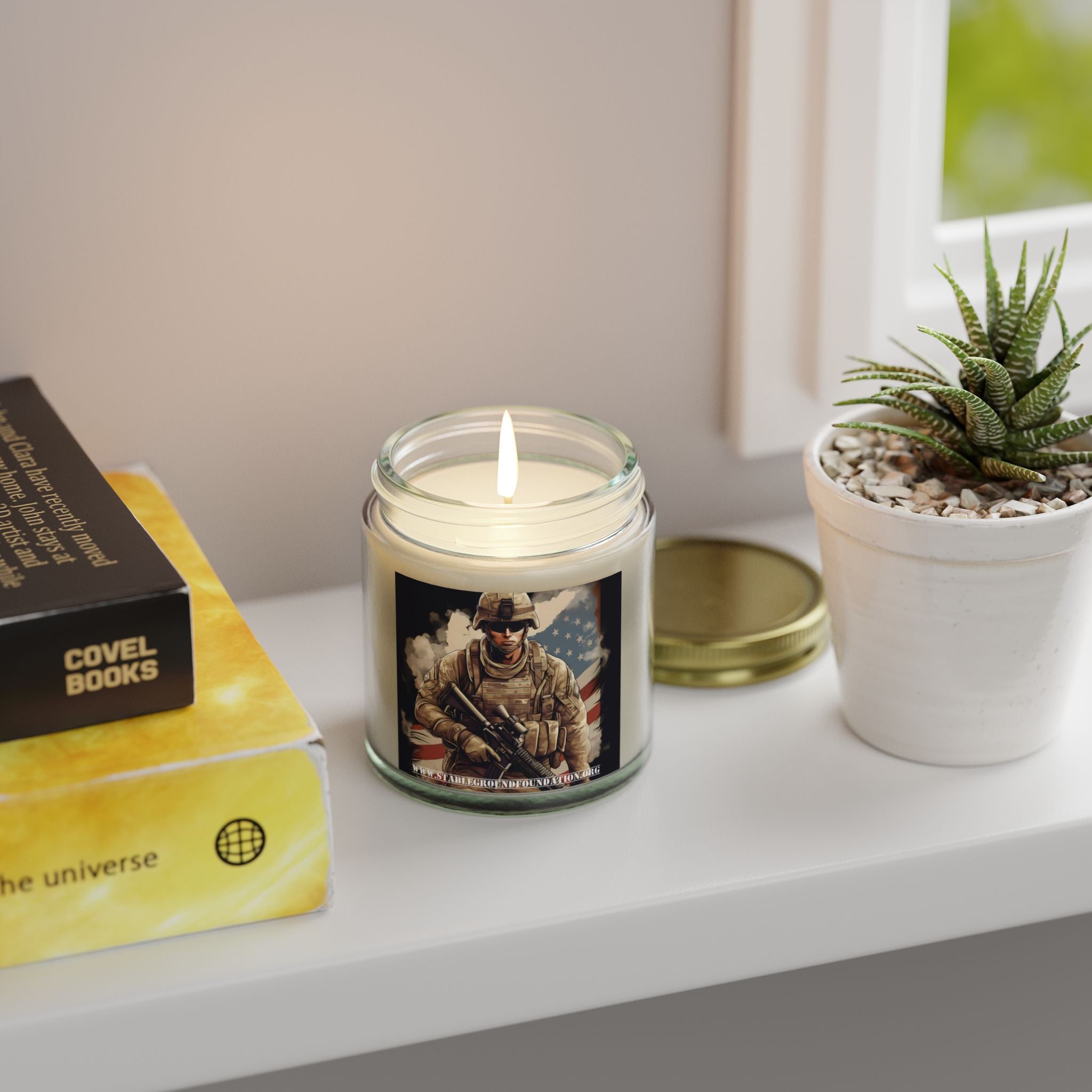 American Soldier Patriotic Candle | Military Hero Gift for Veterans