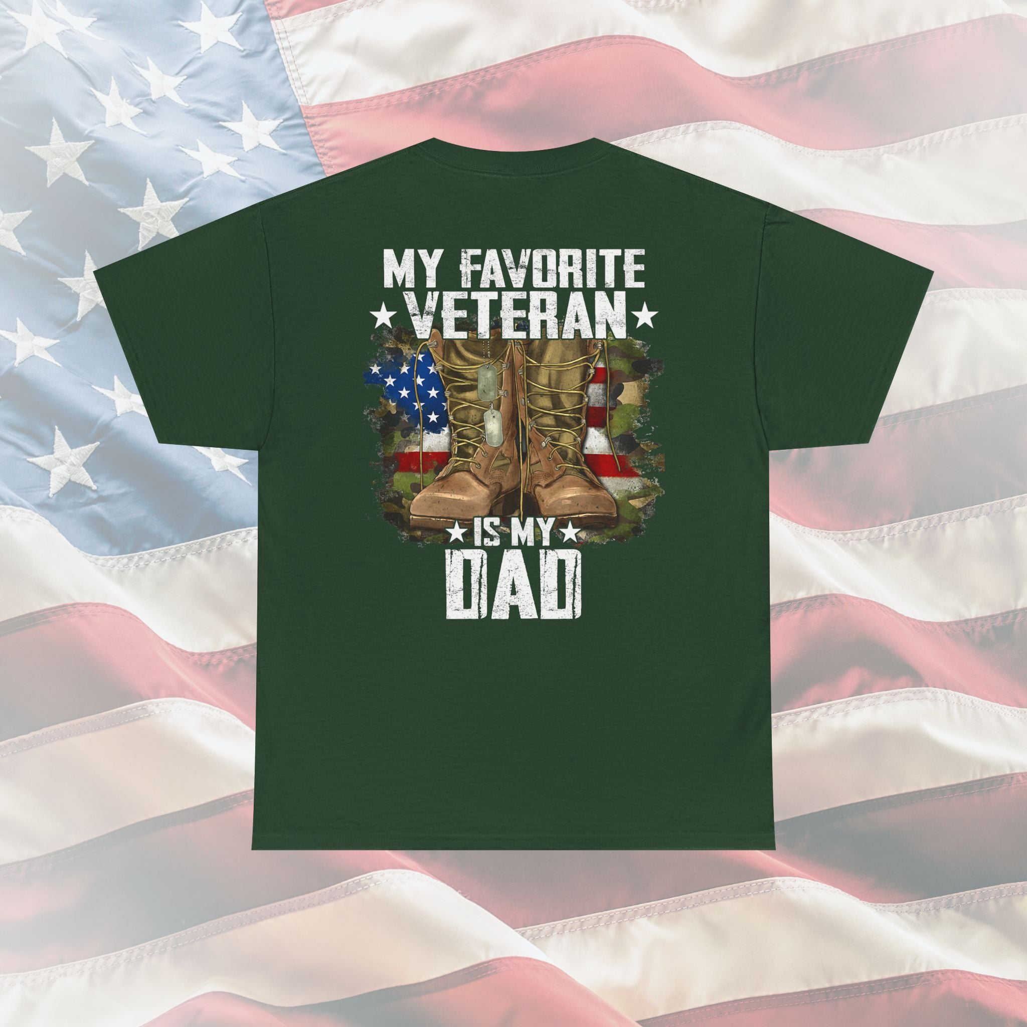 My Favorite Veteran Is My Dad: The Bold Military Boots Tee for Proud Sons and Daughters
