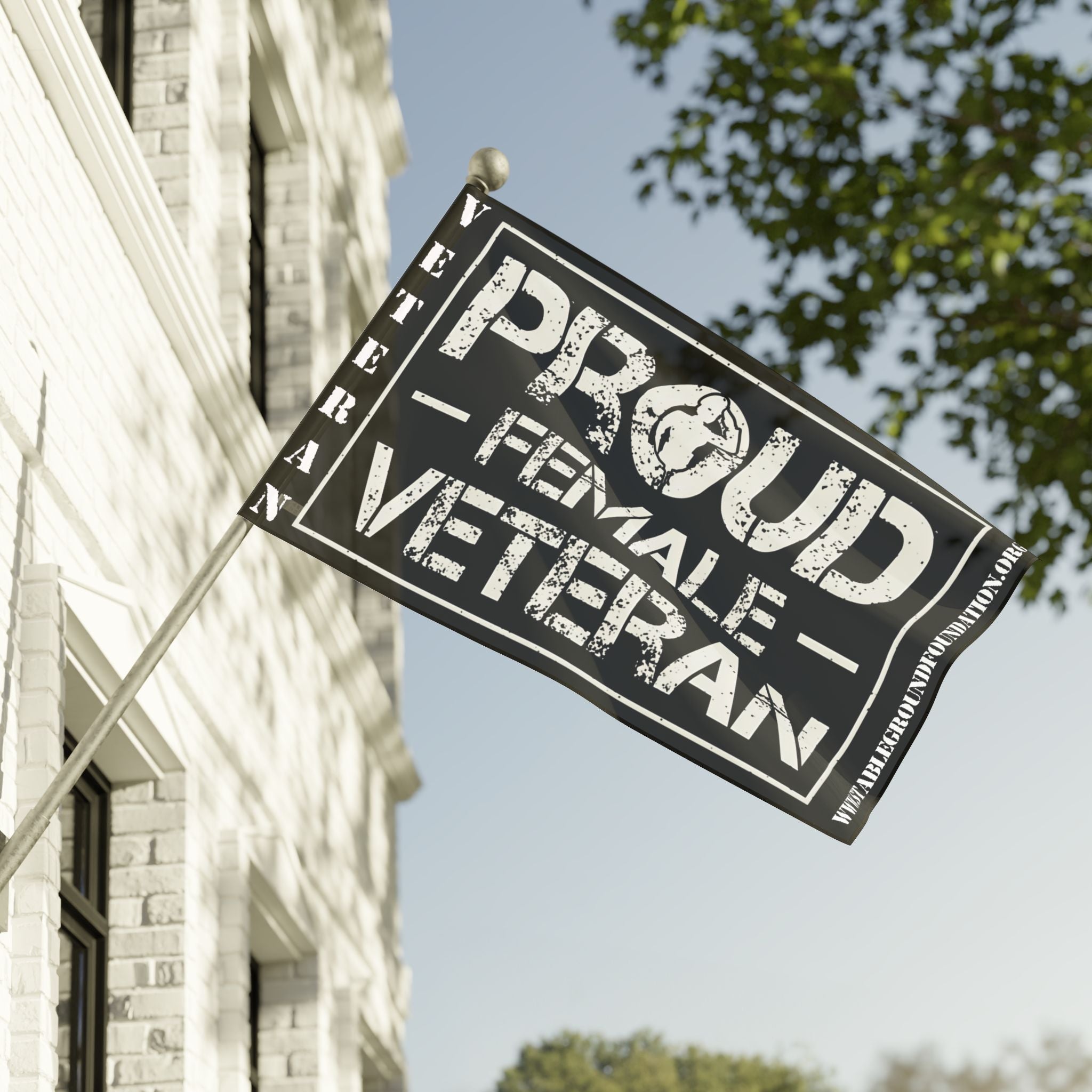 Proud Female Veteran — Bold Patriotic Flag Honoring Women Who Served