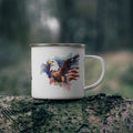 American Eagle Coffee Cup – Patriotic Watercolor Enamel Mug