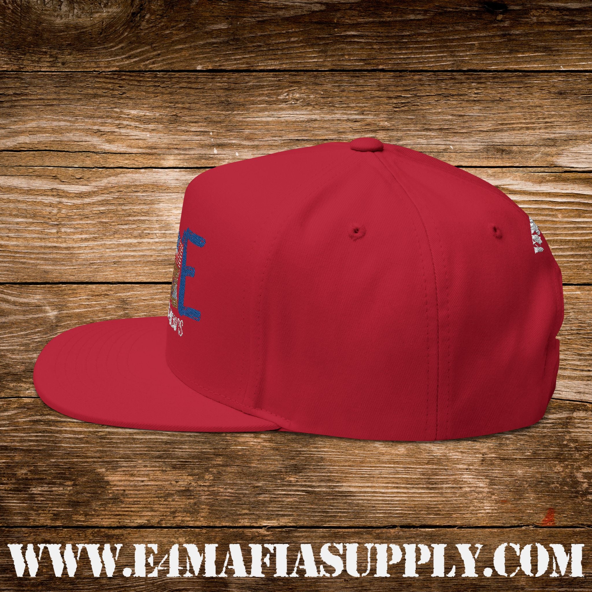 Patriotic “Love Our Veterans” Flat Bill Cap with American Flag Heart and Combat Boots