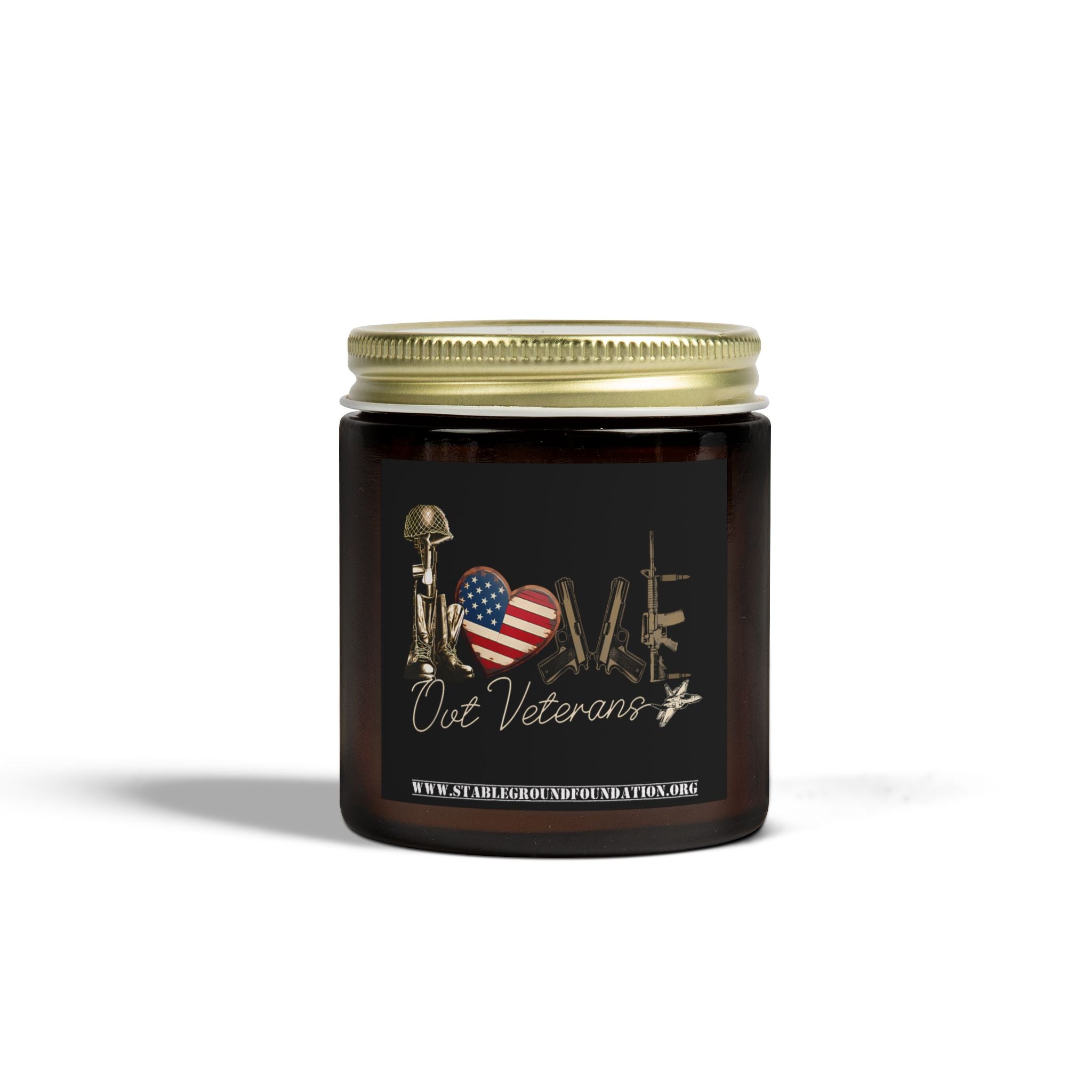 Love Our Veterans Battlefield Cross Candle – Light in Honor of the Fallen