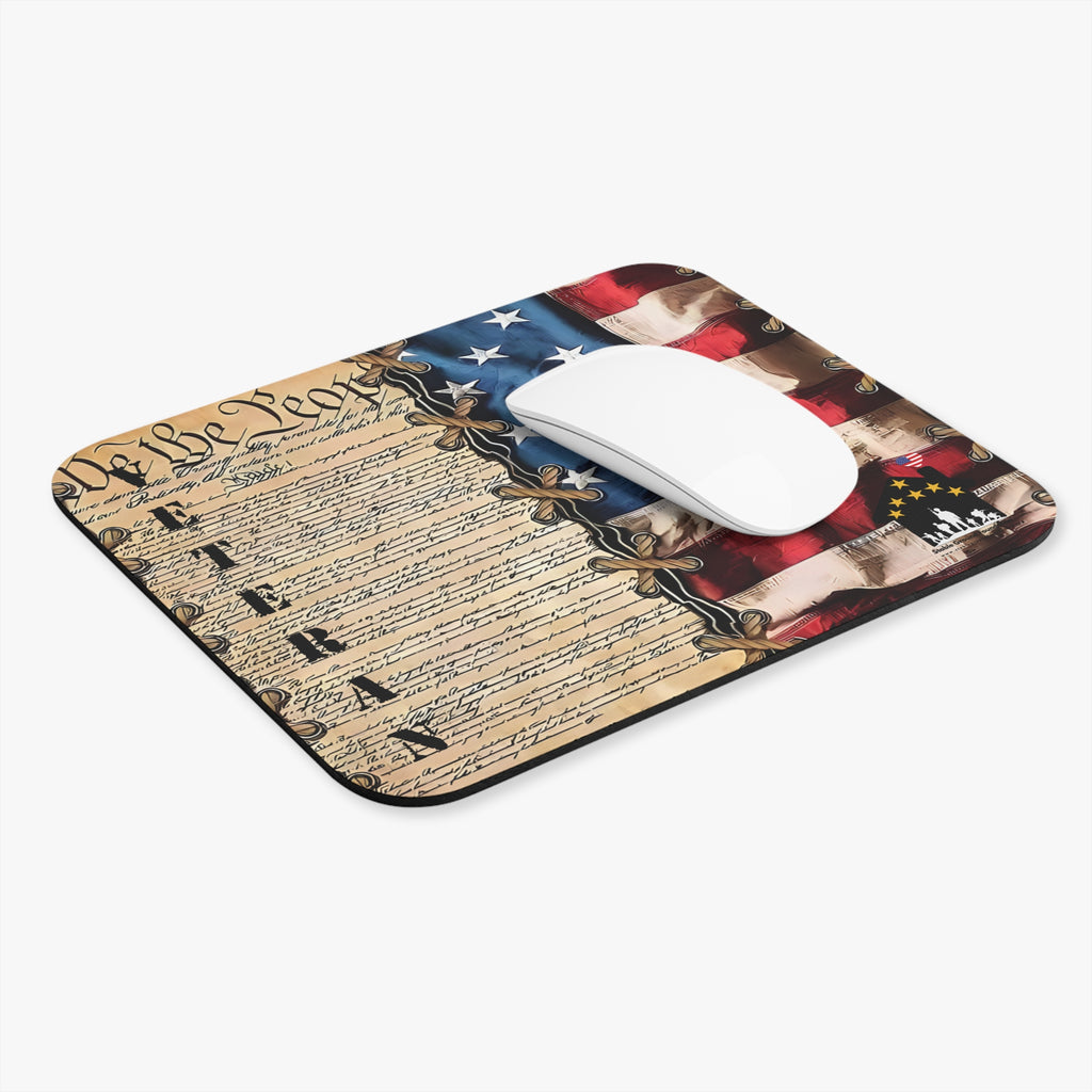 Veteran Constitution & Flag Mouse Pad – Patriotic Freedom Desk Gear