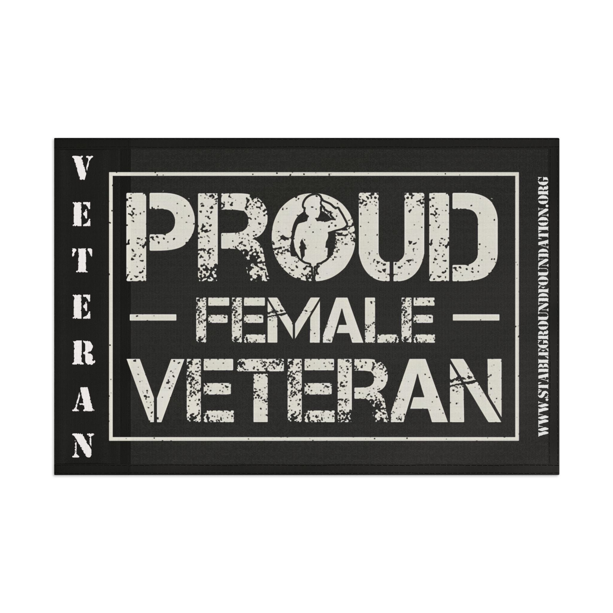 Proud Female Veteran — Bold Patriotic Flag Honoring Women Who Served