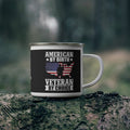 American by Birth Coffee Cup – Veteran by Choice Patriotic Enamel Cup