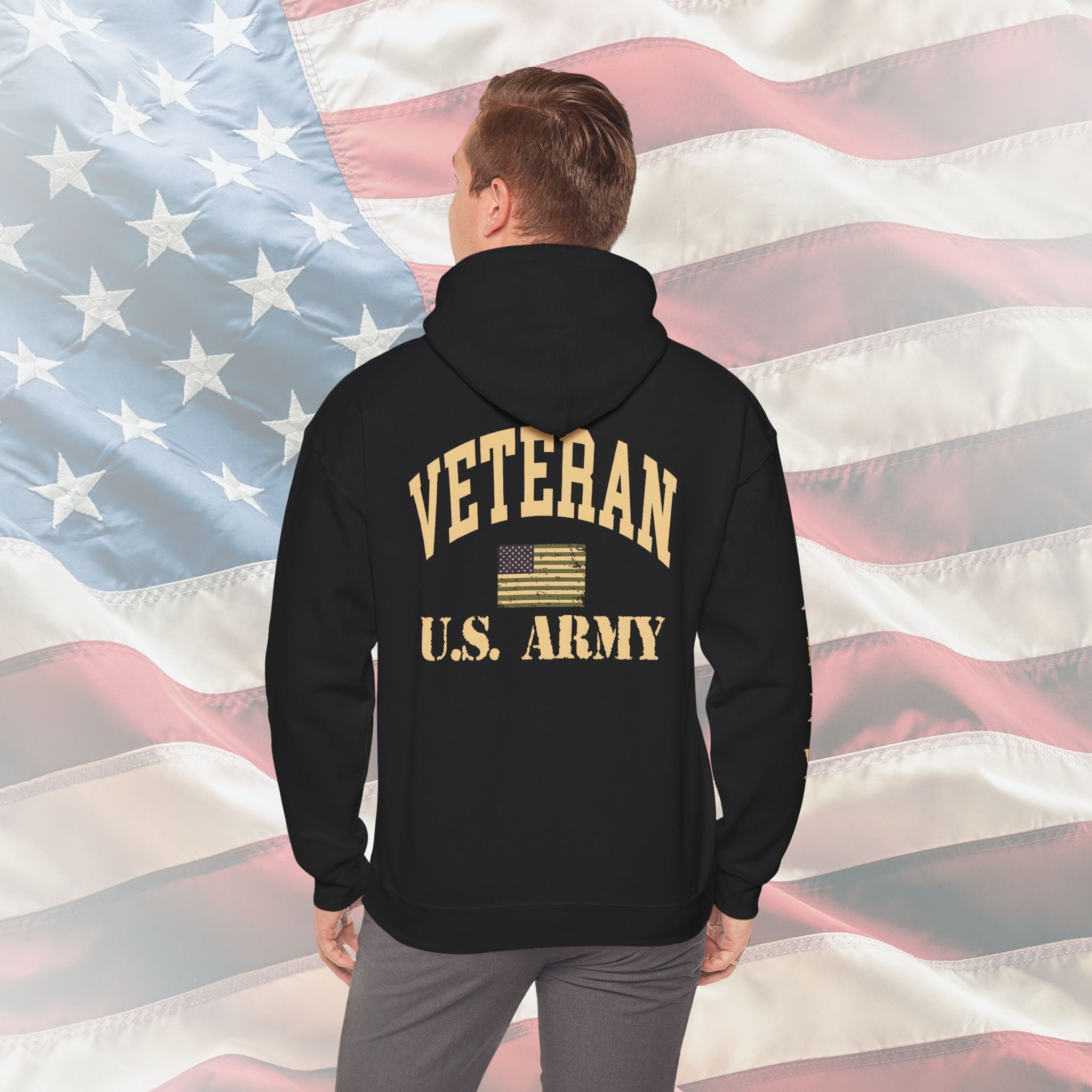 “Army Veteran Flag” Military Pride Hoodie