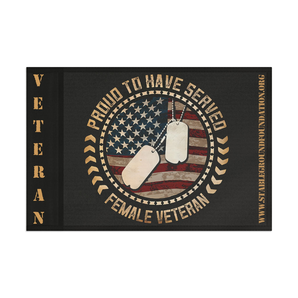 Proud to Have Served — Female Veteran Flag Honoring Courage and Commitment