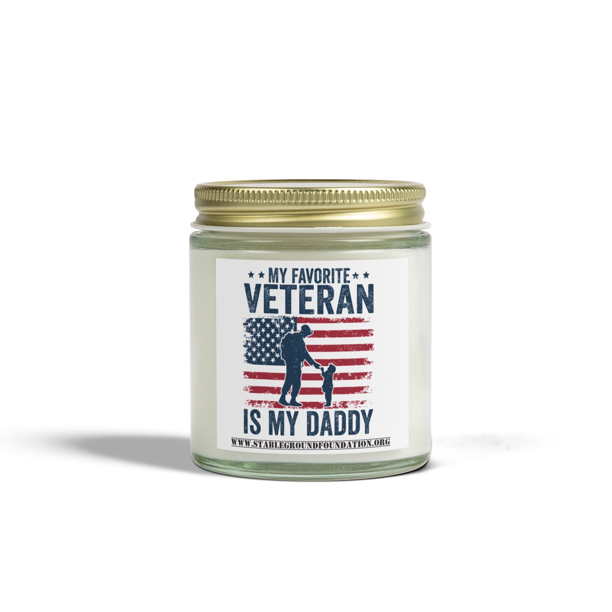 My Favorite Veteran Is My Daddy Candle – Patriotic Gift for Military Kids