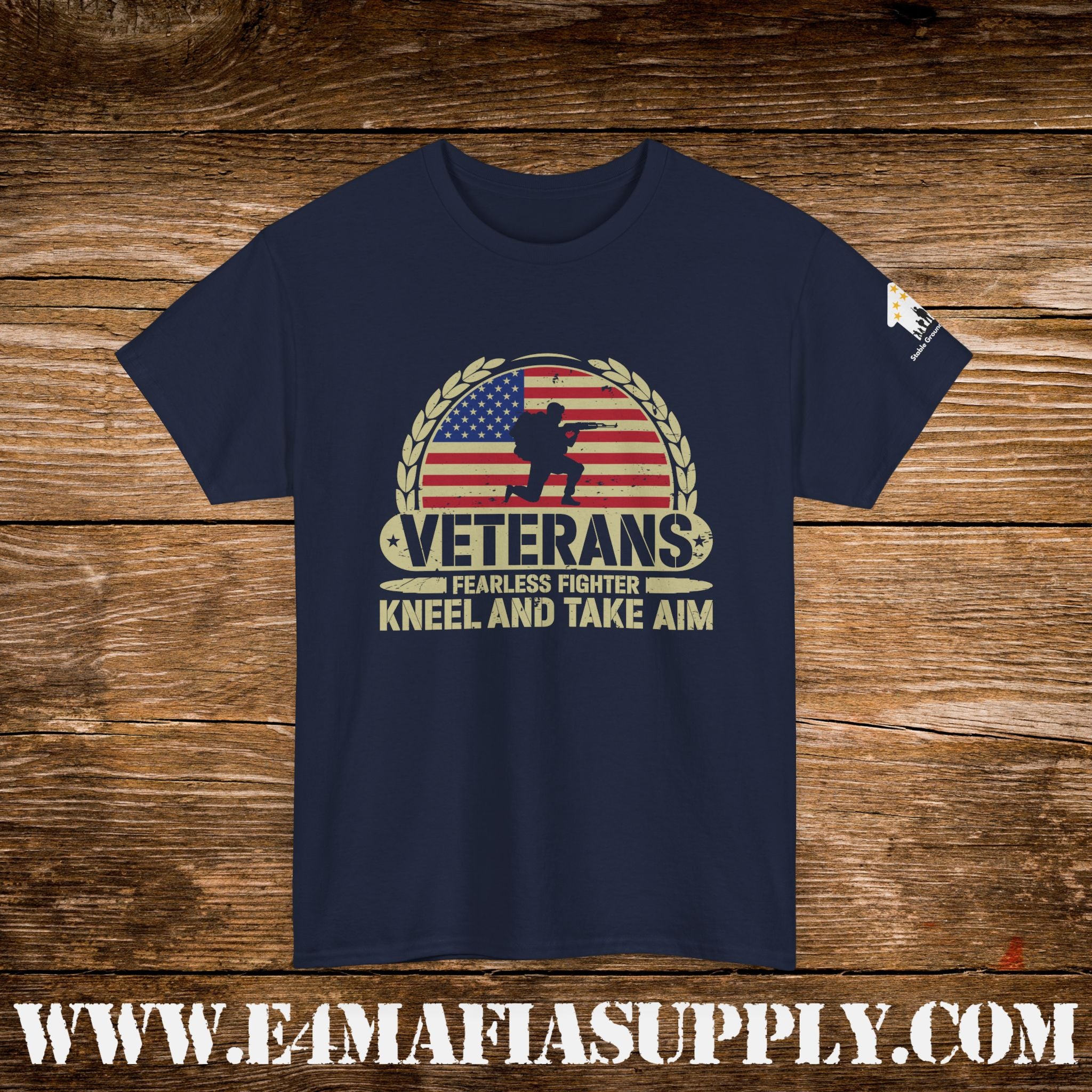 “Veterans: Kneel and Take Aim” – Fearless Patriotic Military T-Shirt