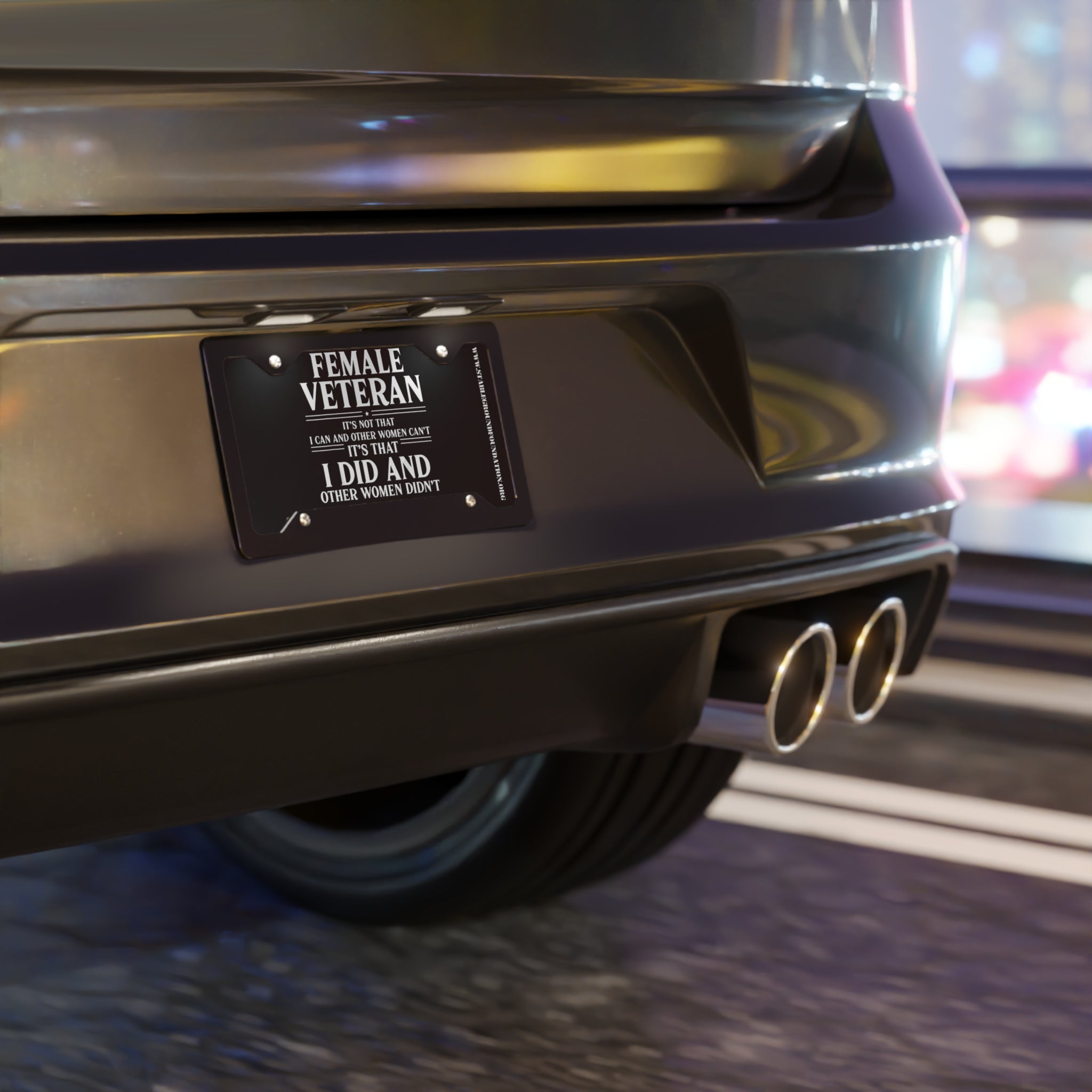 Female Veteran Pride – Empowering License Plate Statement
