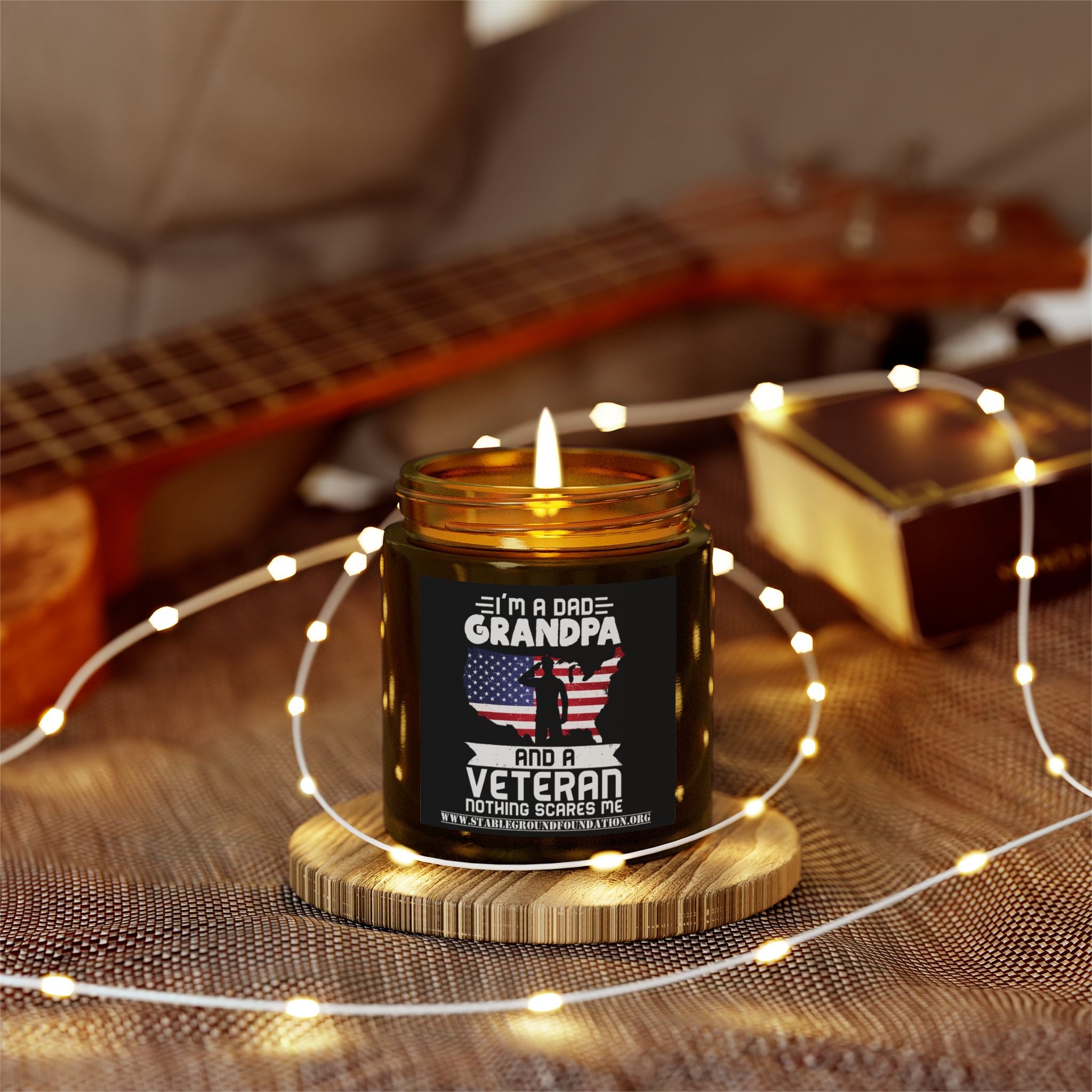 Dad, Grandpa, and Veteran Candle – Patriotic Gift for Military Families