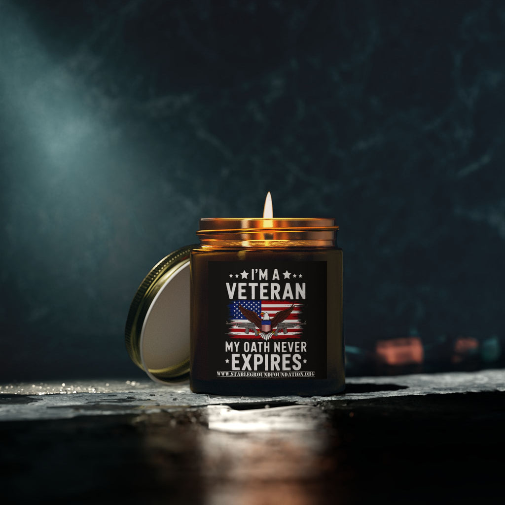 My Oath Never Expires Candle | Patriotic Gift for Proud U.S. Veterans