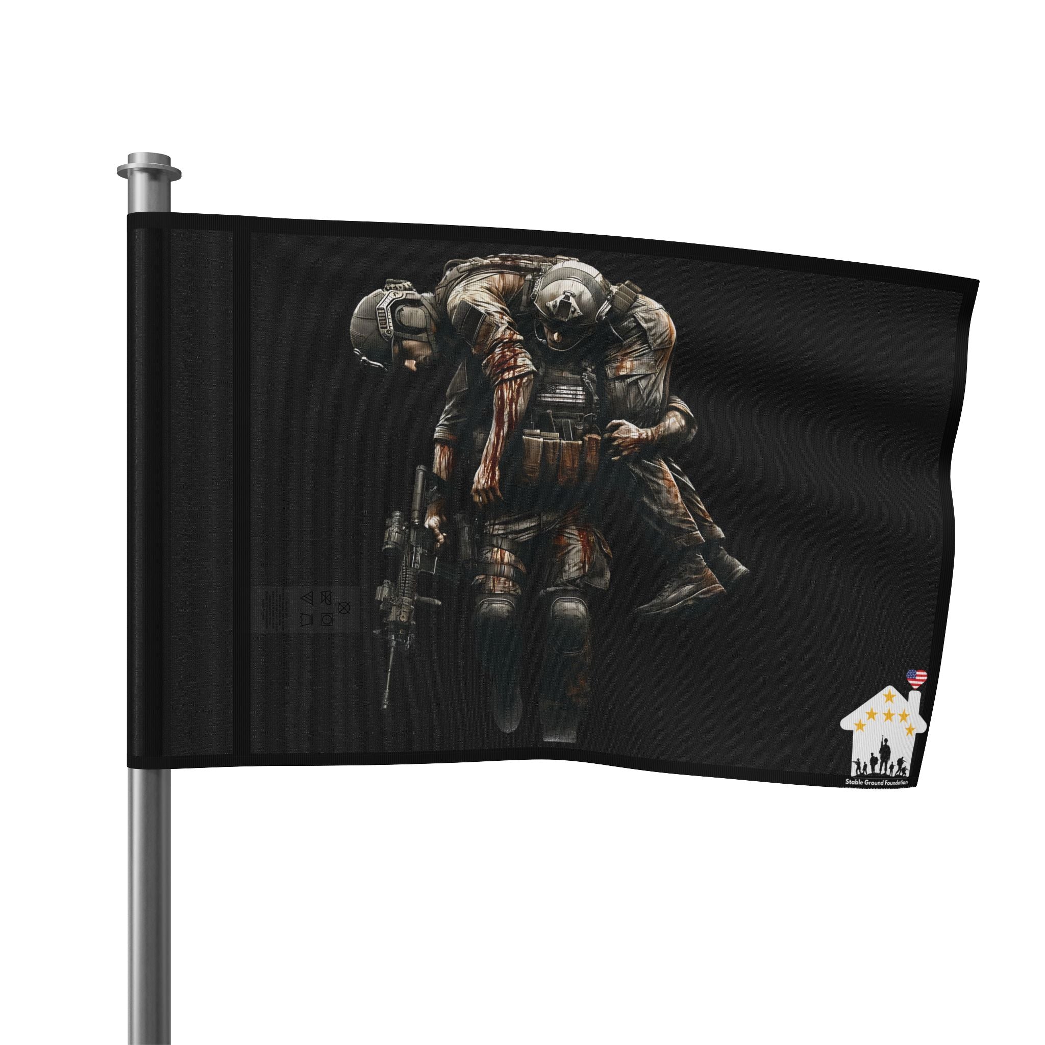 No One Left Behind — Patriotic Flag Honoring Sacrifice and Brotherhood