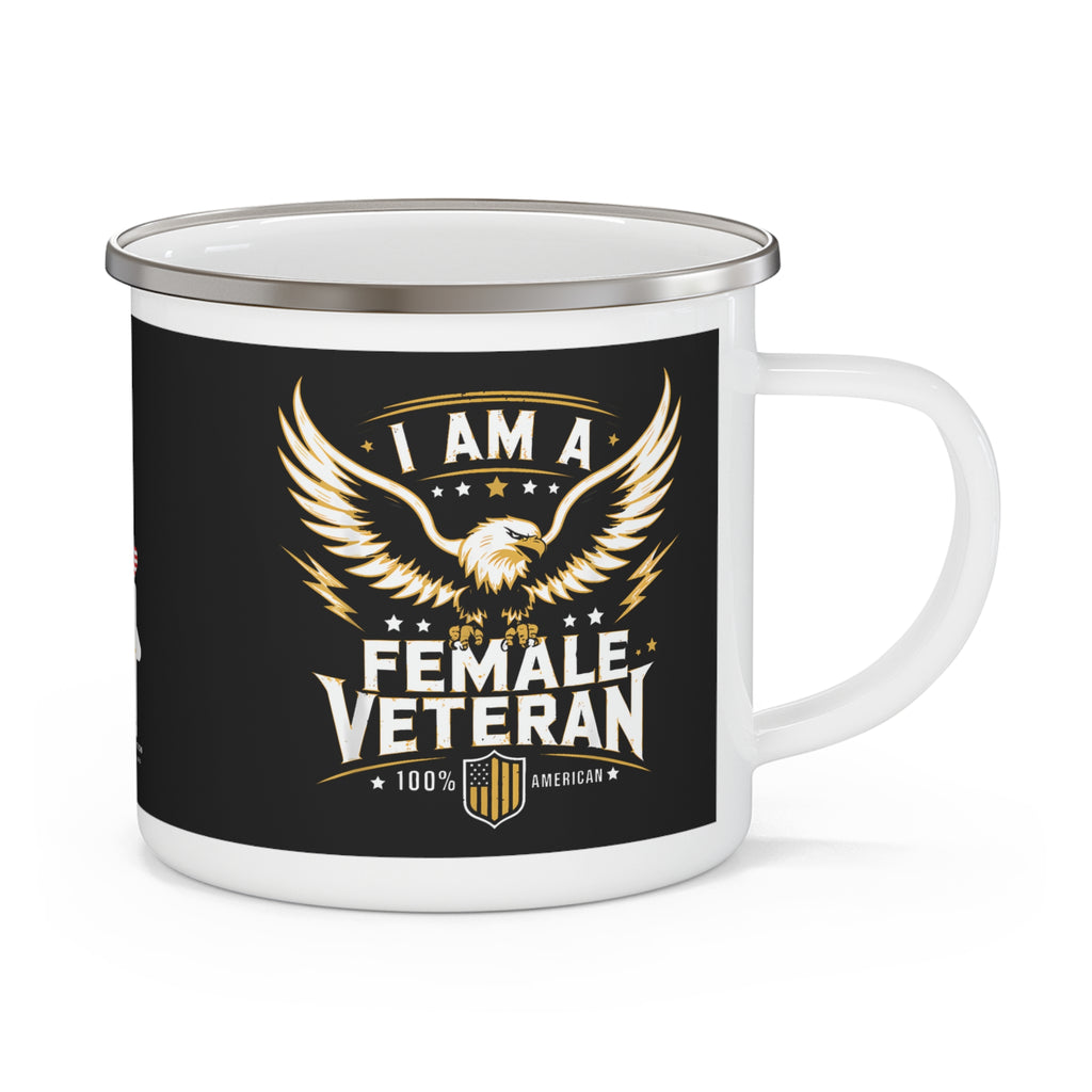 I Am a Female Veteran Mug | Bold Eagle Emblem Patriotic Coffee Cup