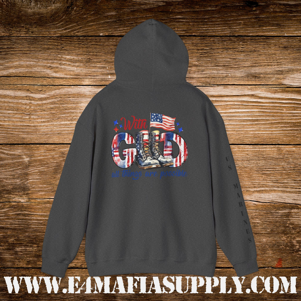 With God All Things Are Possible – US Marines Hoodie