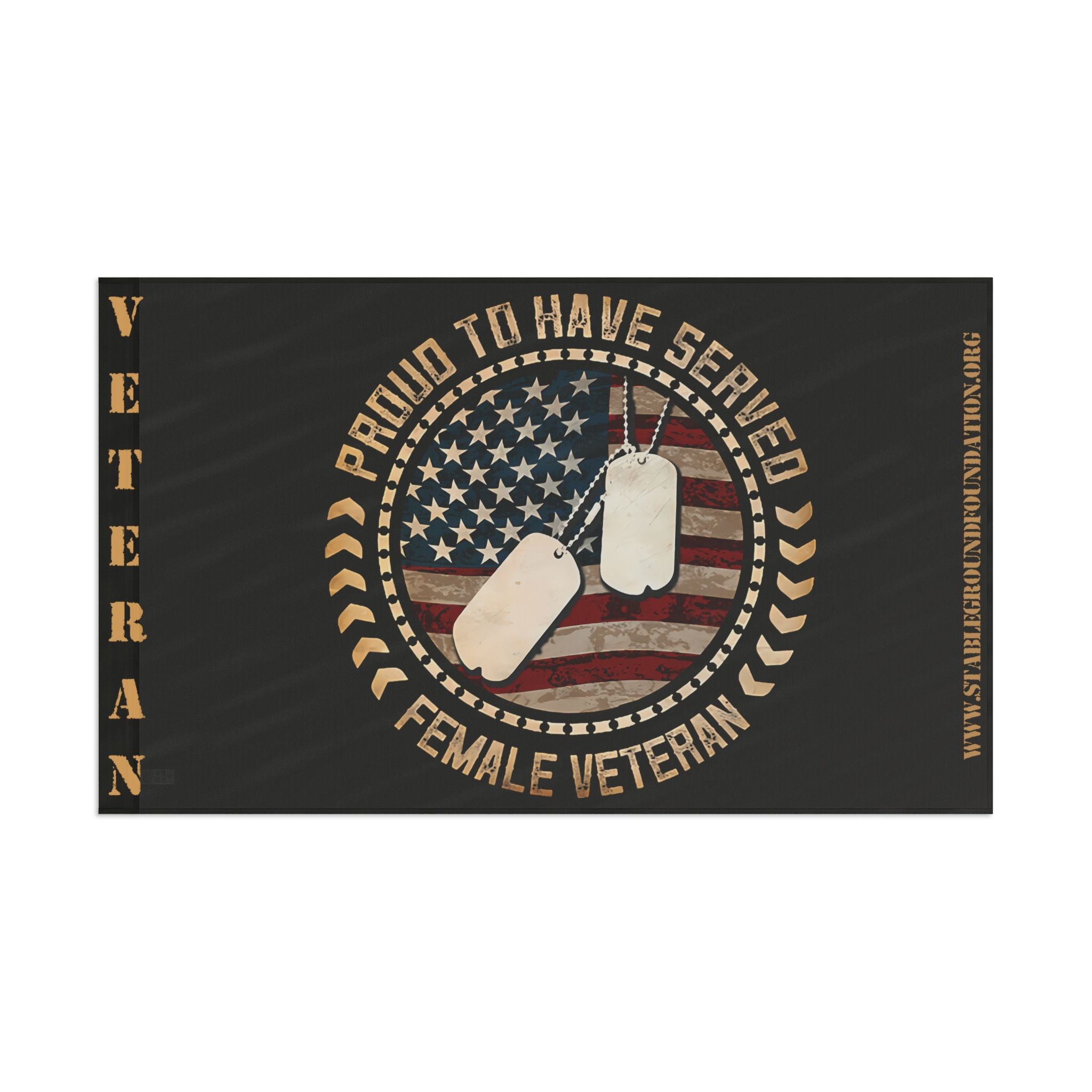 Proud to Have Served — Female Veteran Flag Honoring Courage and Commitment