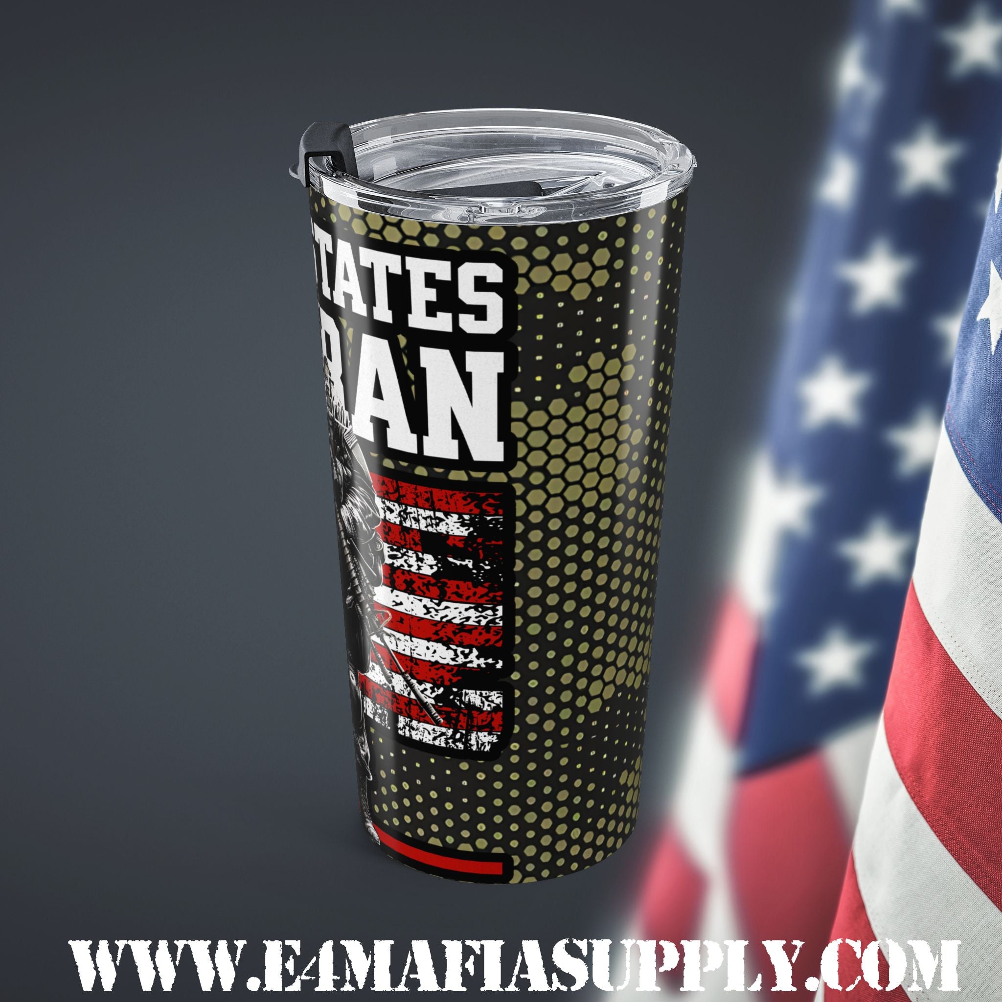 United States Veteran — Patriotic Soldier Tumbler Built for the Brave
