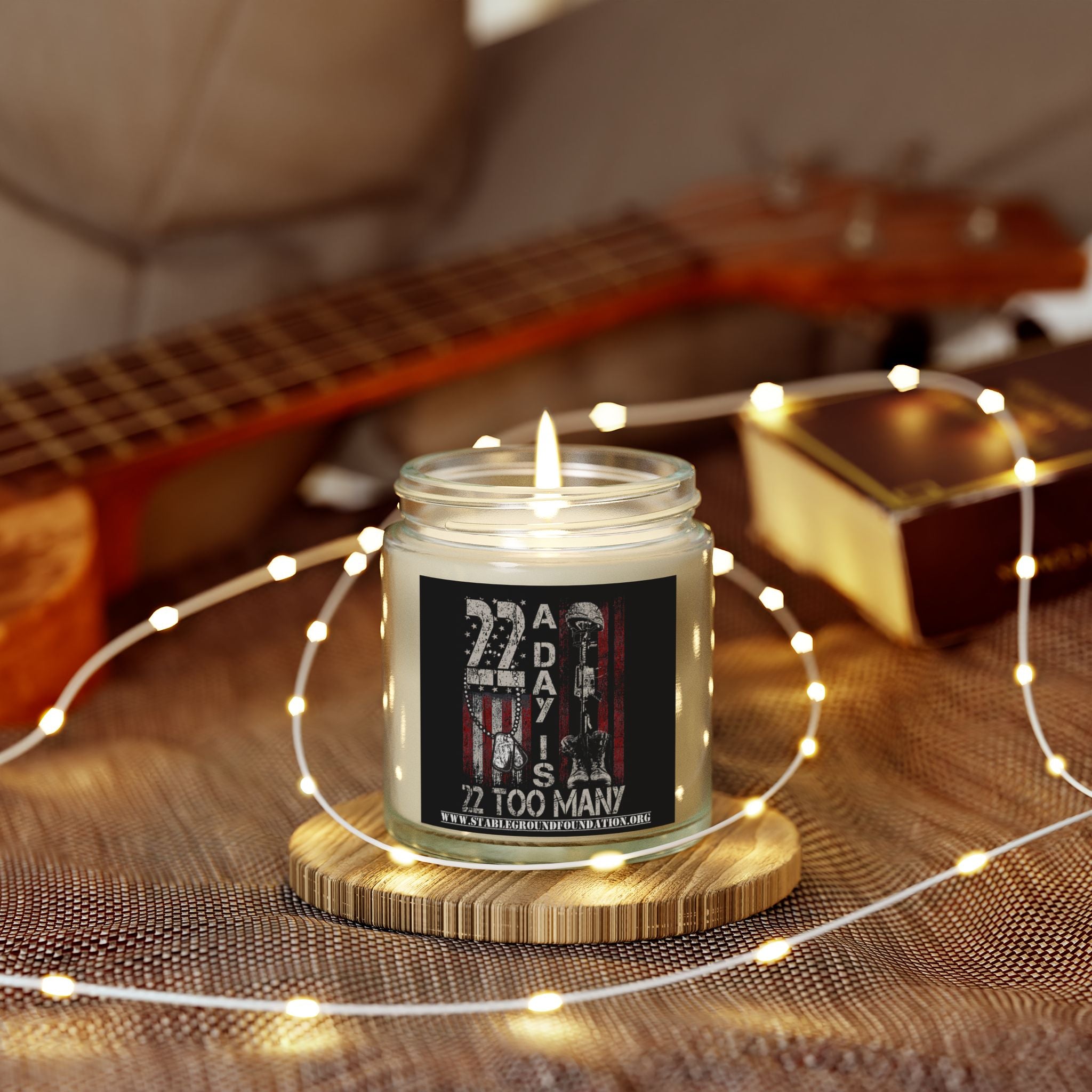 22 A Day Is 22 Too Many Candle – Raise Awareness and Honor Our Veterans