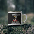 Veteran’s Son Coffee Cup – “I Was Raised by My Hero” Patriotic Enamel Cup
