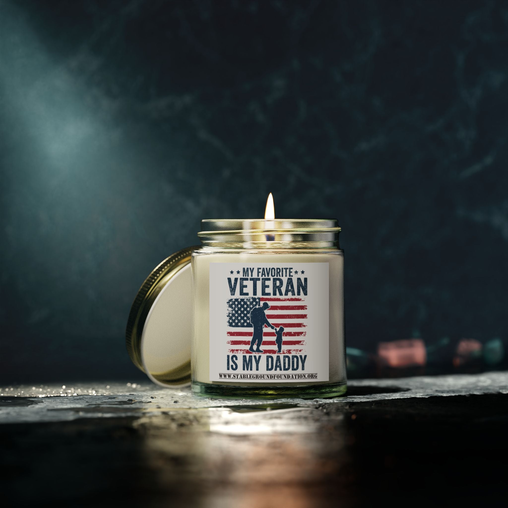 My Favorite Veteran Is My Daddy Candle – Patriotic Gift for Military Kids