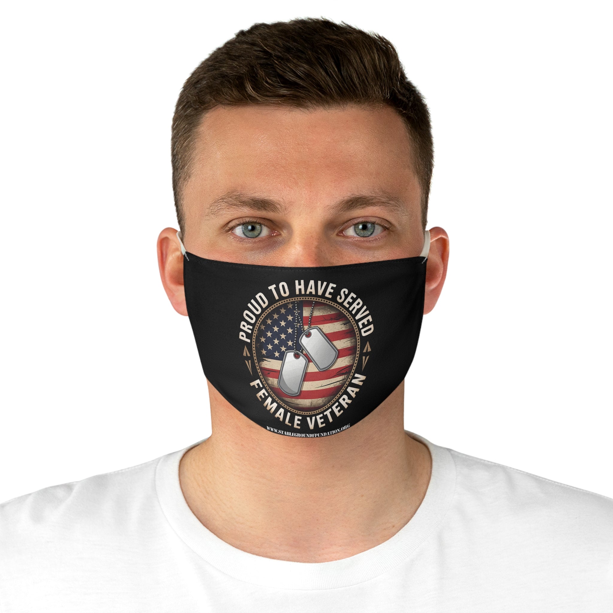 Proud to Have Served – Female Veteran American Flag Face Mask