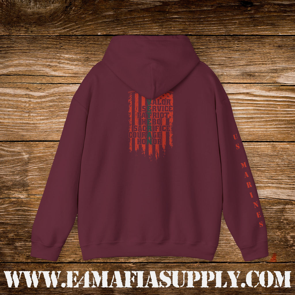 Valour, Service, Patriot, Hero – US Marines Hoodie